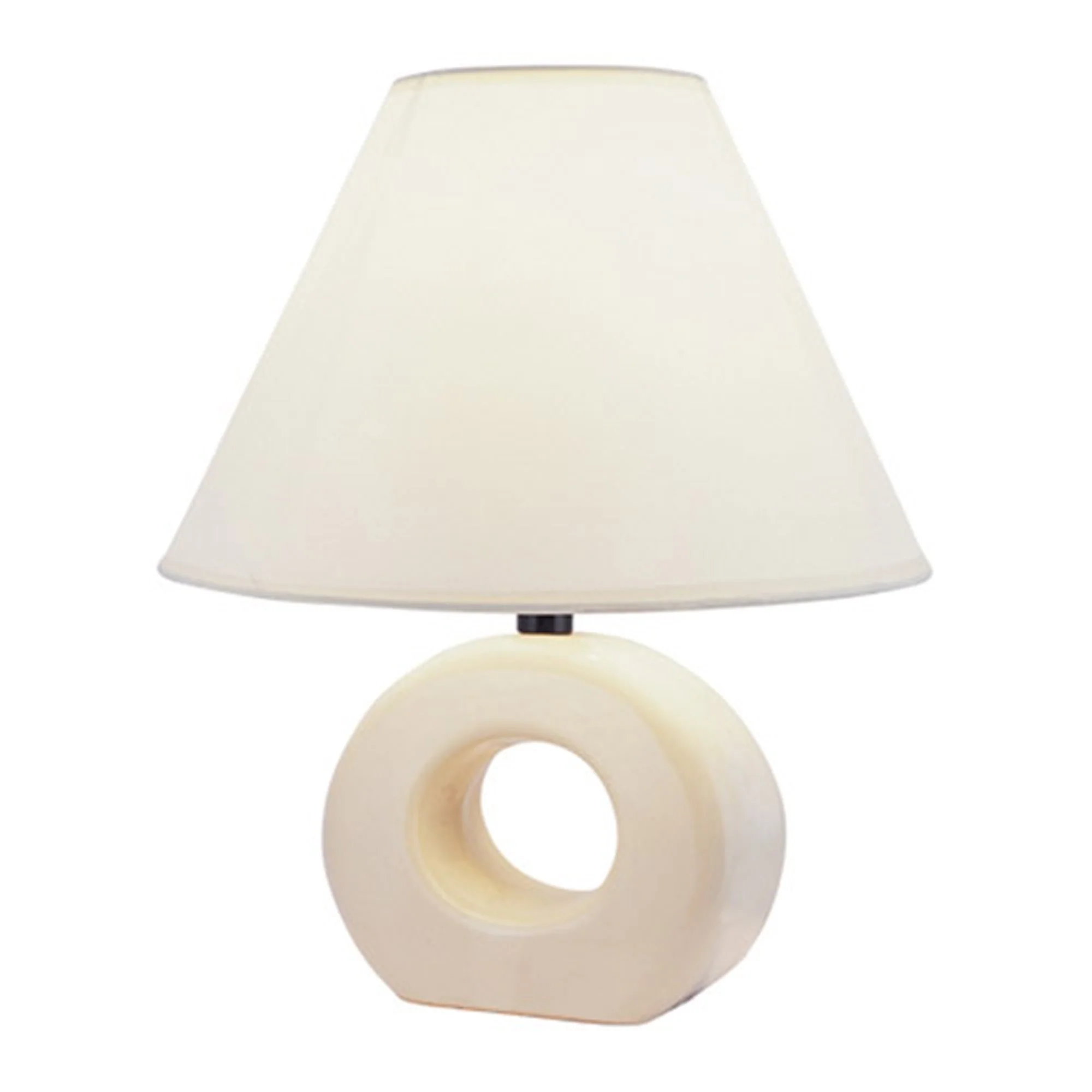 Contempo Geo Circle Beige Certamic Table Lamp By Homeroots - Image 2