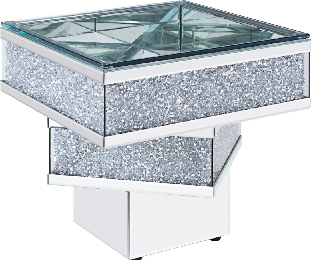 Contempo Glass And Bling End Table By Homeroots - Image 3