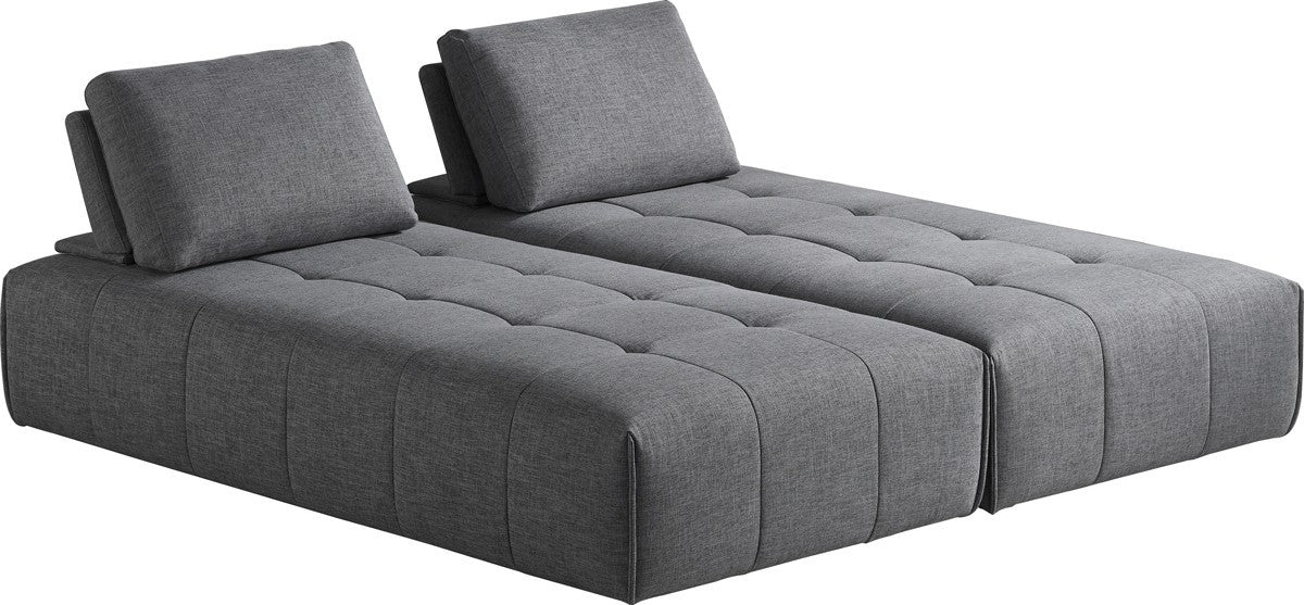 Contempo Gray Fabric Modular Two Piece Sectional Sofa By Homeroots - Image 4
