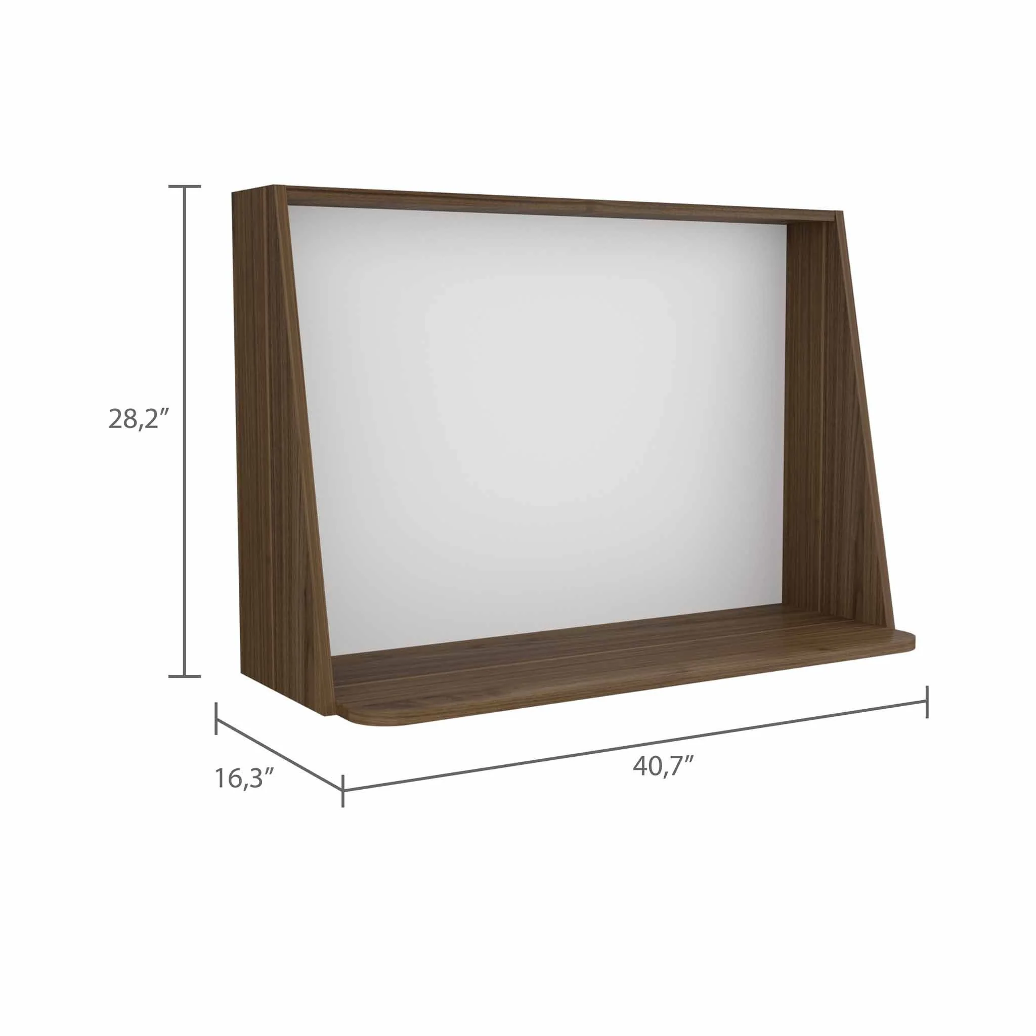Contempo Mahogany and White Wall Desk By Homeroots - Image 2