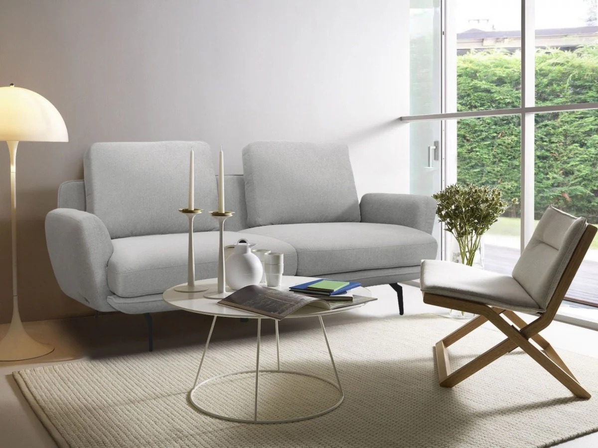 Contempo Retro 78" Light Gray Loveseat By Homeroots - Image 2