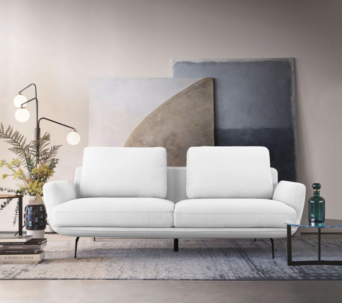 Contempo Retro 78" Light Gray Loveseat By Homeroots - Image 8