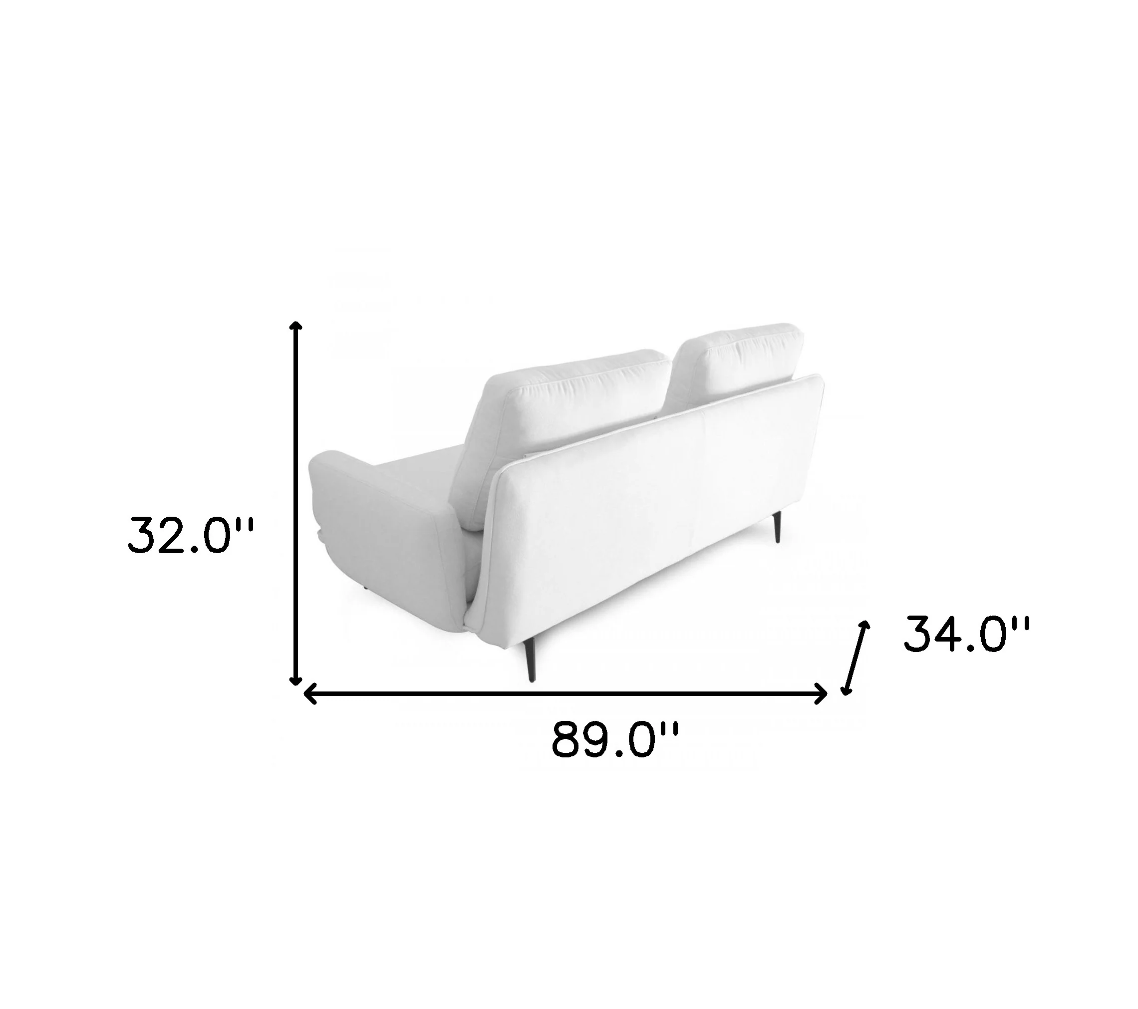Contempo Retro 89" Creamy Off White Loveseat By Homeroots - Image 7