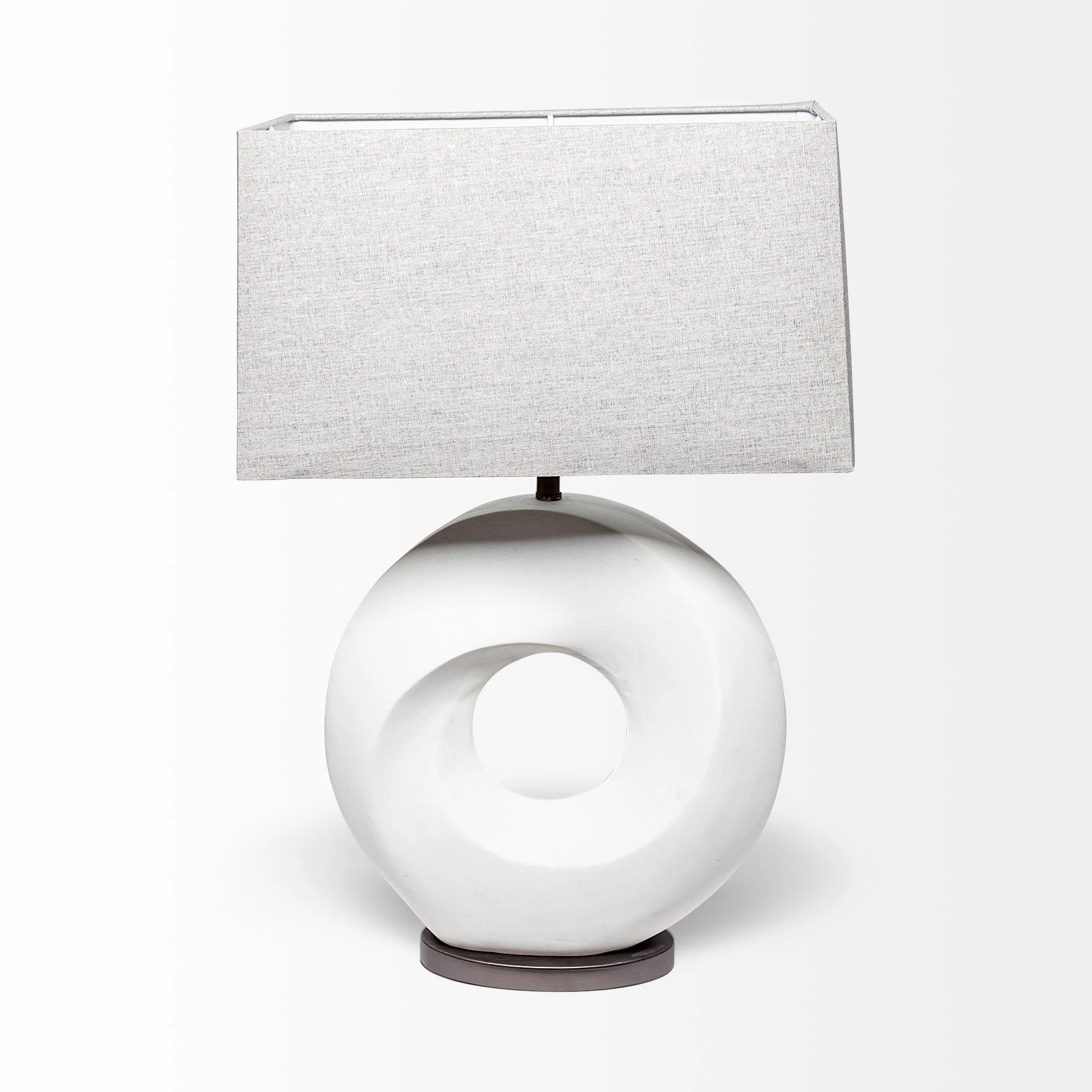 Contempo White O Ring Table Lamp By Homeroots - Image 2