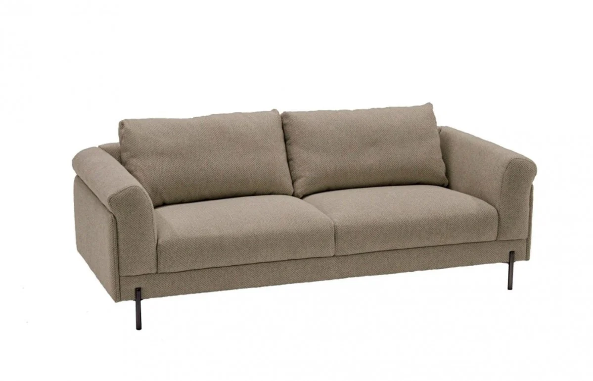 Contemporary 84" Tan Sofa With Two Cushions By Homeroots - Image 2