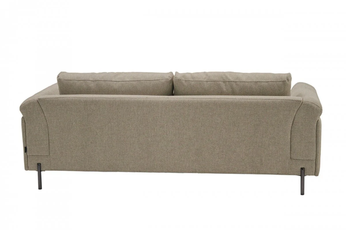 Contemporary 84" Tan Sofa With Two Cushions By Homeroots - Image 4