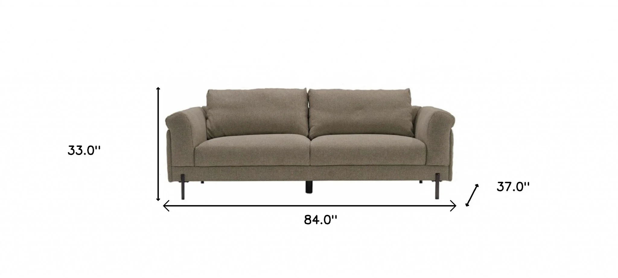 Contemporary 84" Tan Sofa With Two Cushions By Homeroots - Image 8
