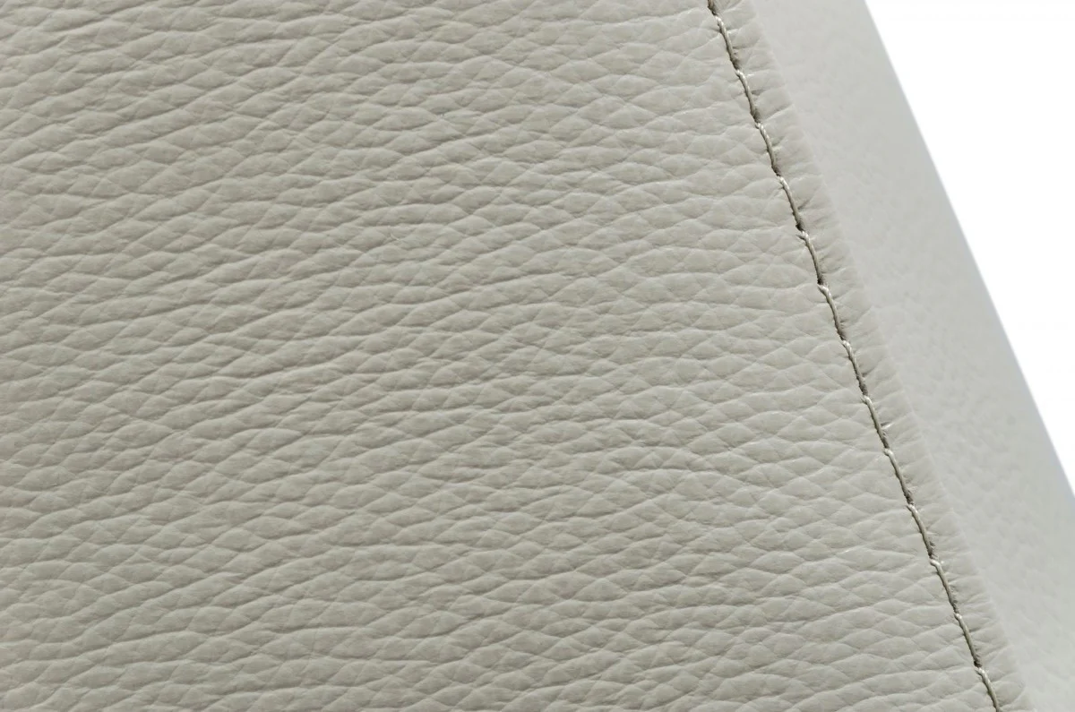Contemporary 87" Light Grey Leather Sofa By Homeroots - Image 3