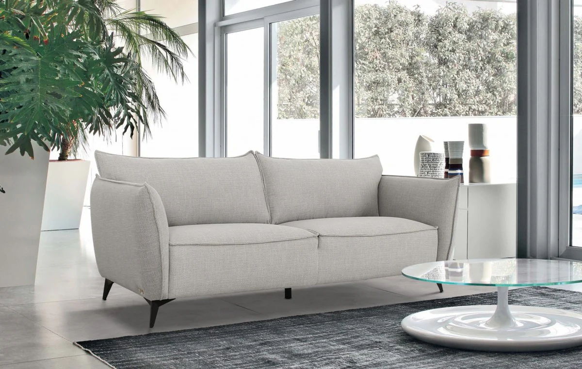 Contemporary 91" Grey Fabric Sofa By Homeroots - Image 2