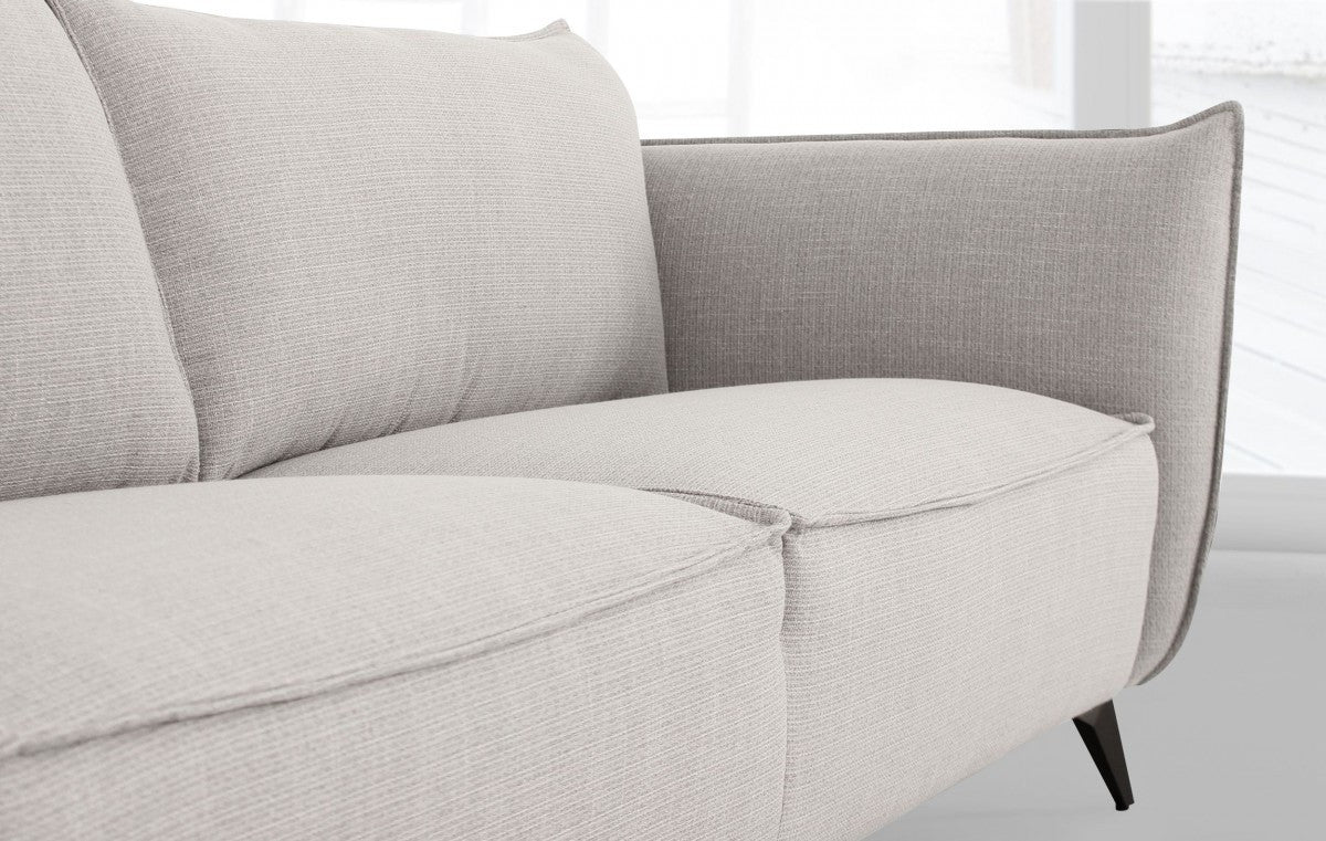 Contemporary 91" Grey Fabric Sofa By Homeroots - Image 3
