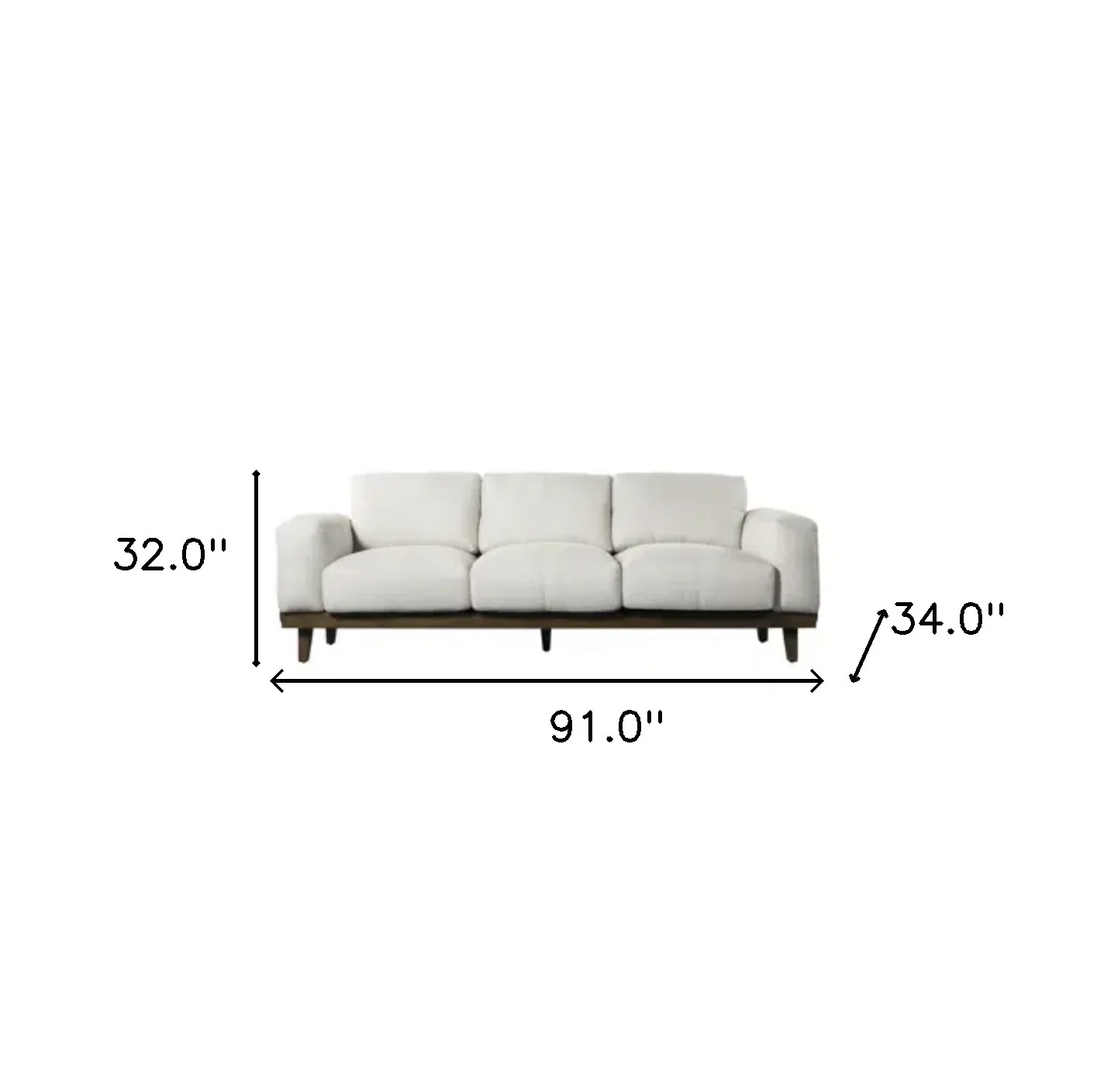 Contemporary 91" Grey Fabric Sofa By Homeroots - Image 8