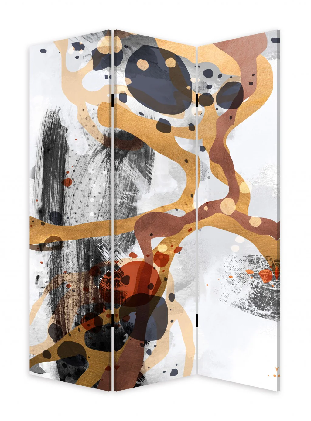 Contemporary Abstract Art Three Panel Room Divider Screen By Homeroots - Image 2
