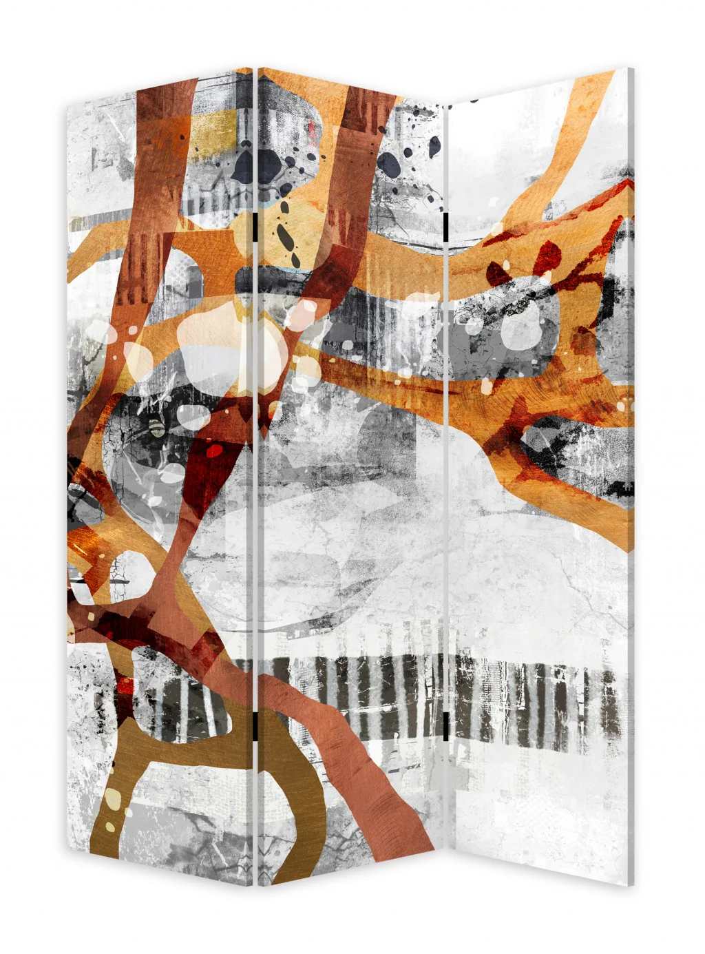 Contemporary Abstract Art Three Panel Room Divider Screen By Homeroots - Image 3