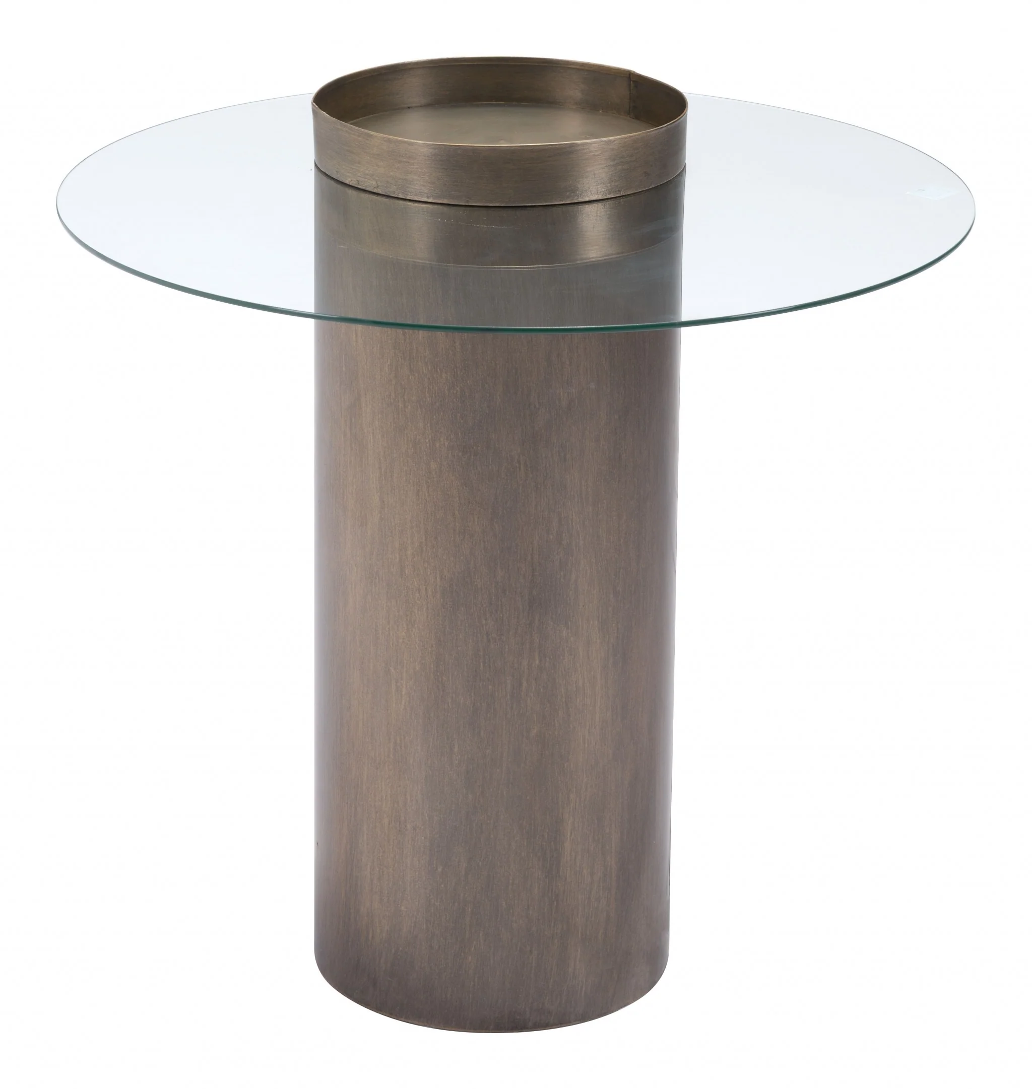 Contemporary Antique Gold End Table By Homeroots - Image 3