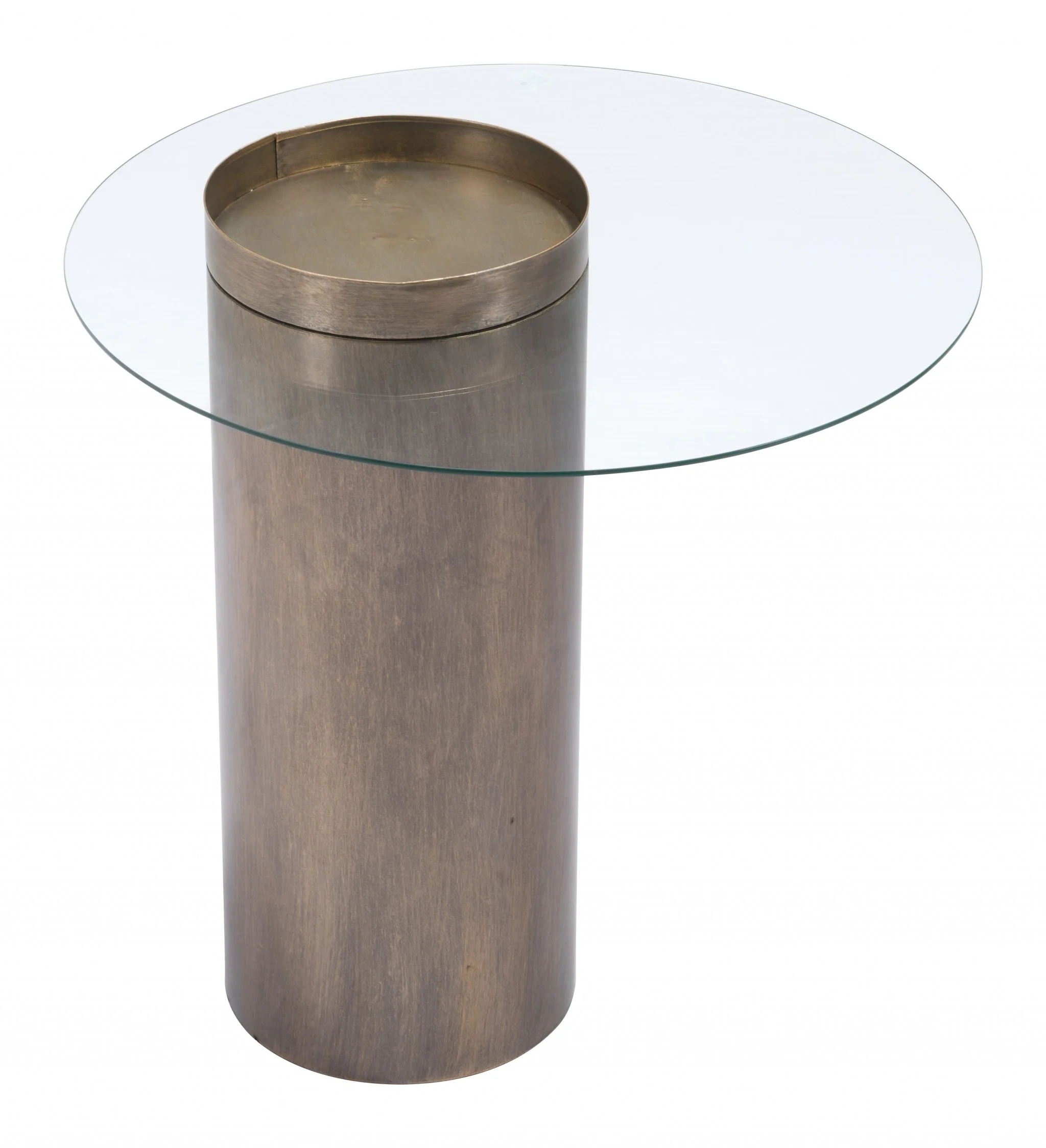 Contemporary Antique Gold End Table By Homeroots - Image 5