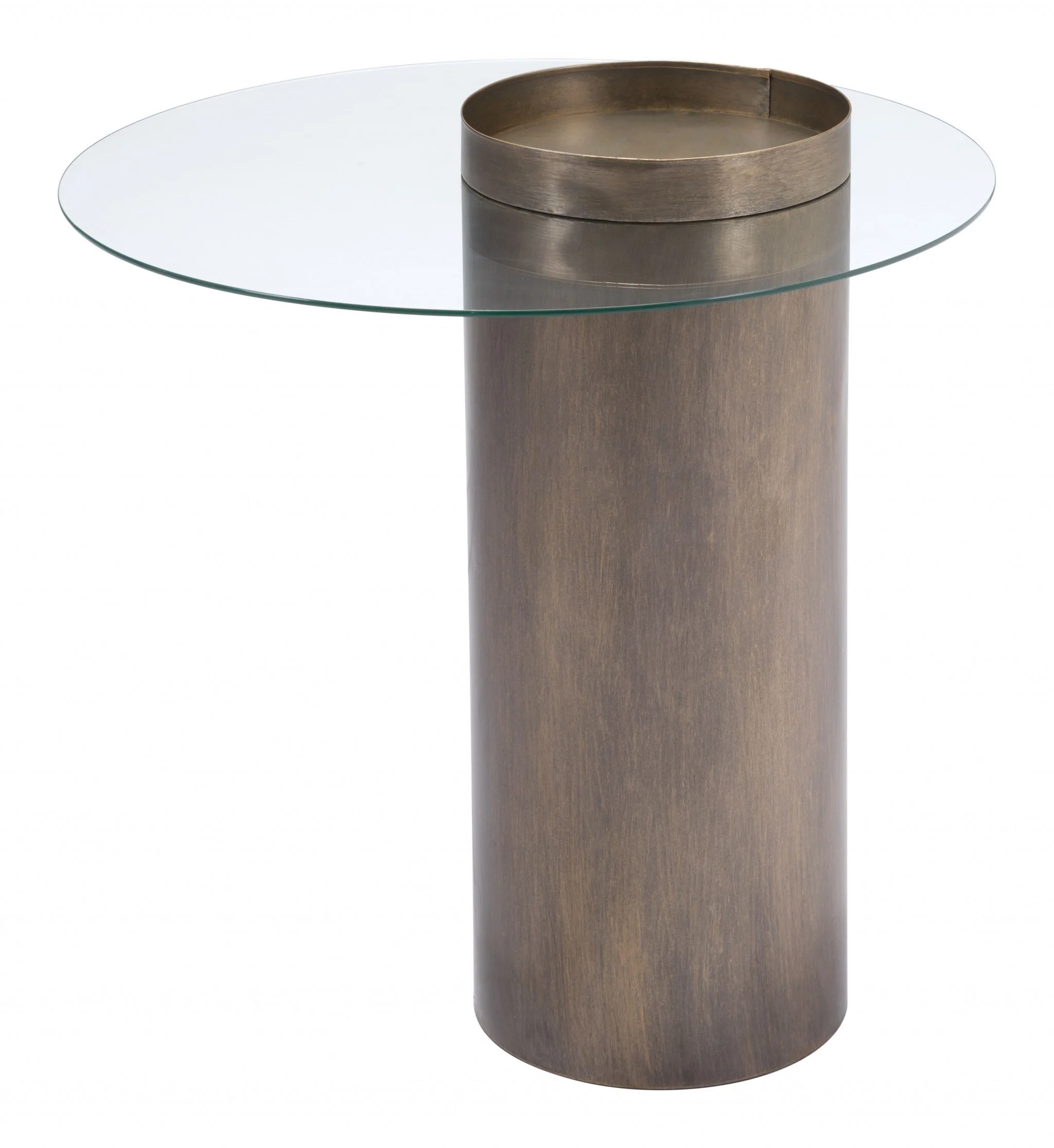 Contemporary Antique Gold End Table By Homeroots - Image 6