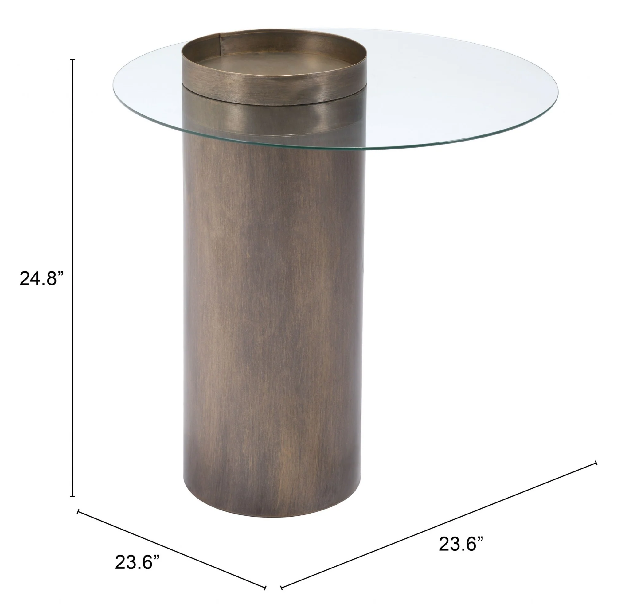 Contemporary Antique Gold End Table By Homeroots - Image 9