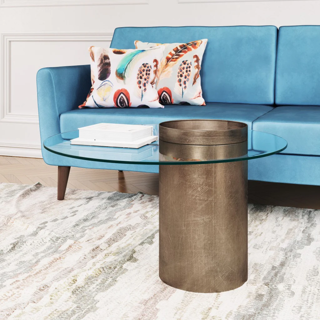 Contemporary Antique Gold Table By Homeroots - Image 6