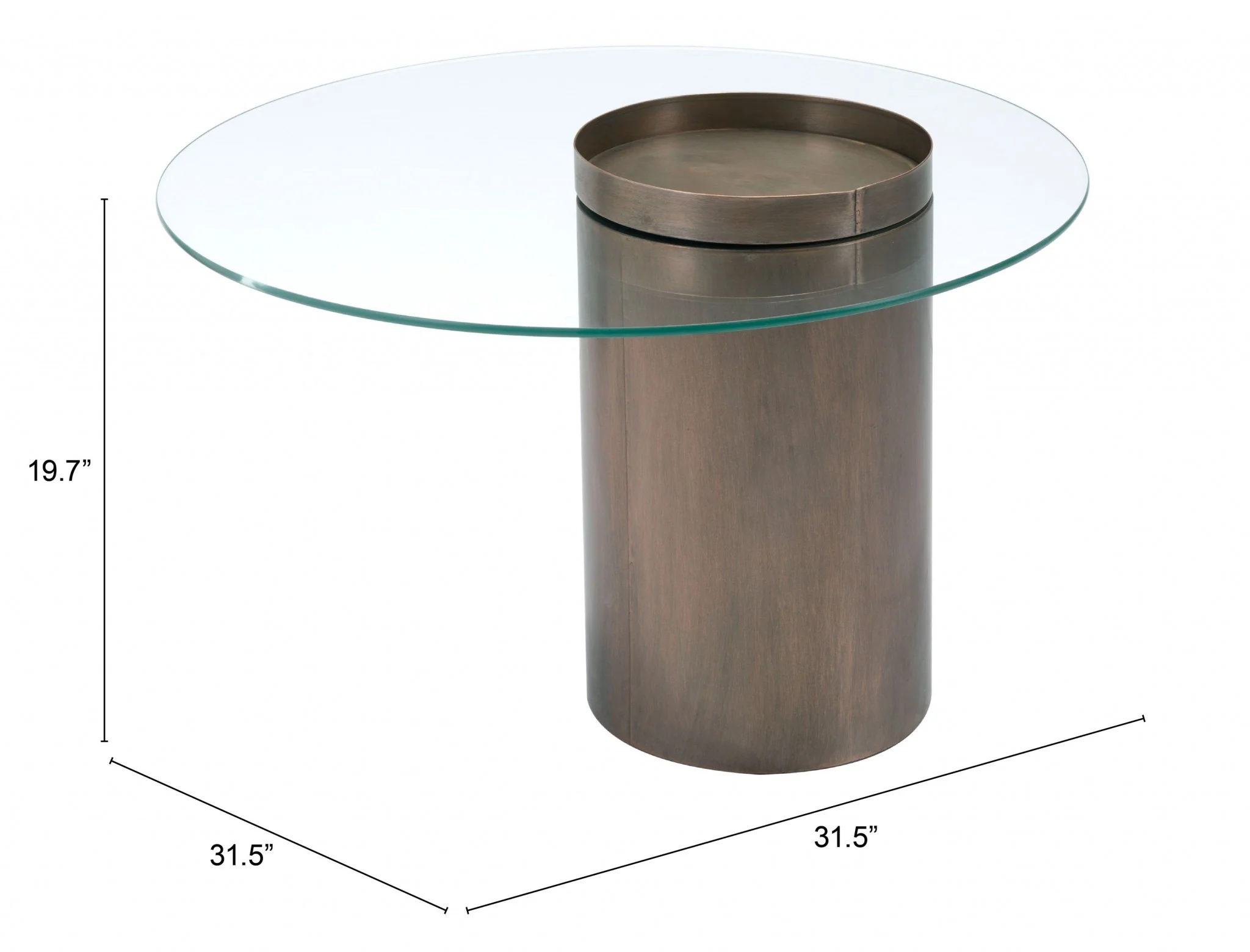 Contemporary Antique Gold Table By Homeroots - Image 8
