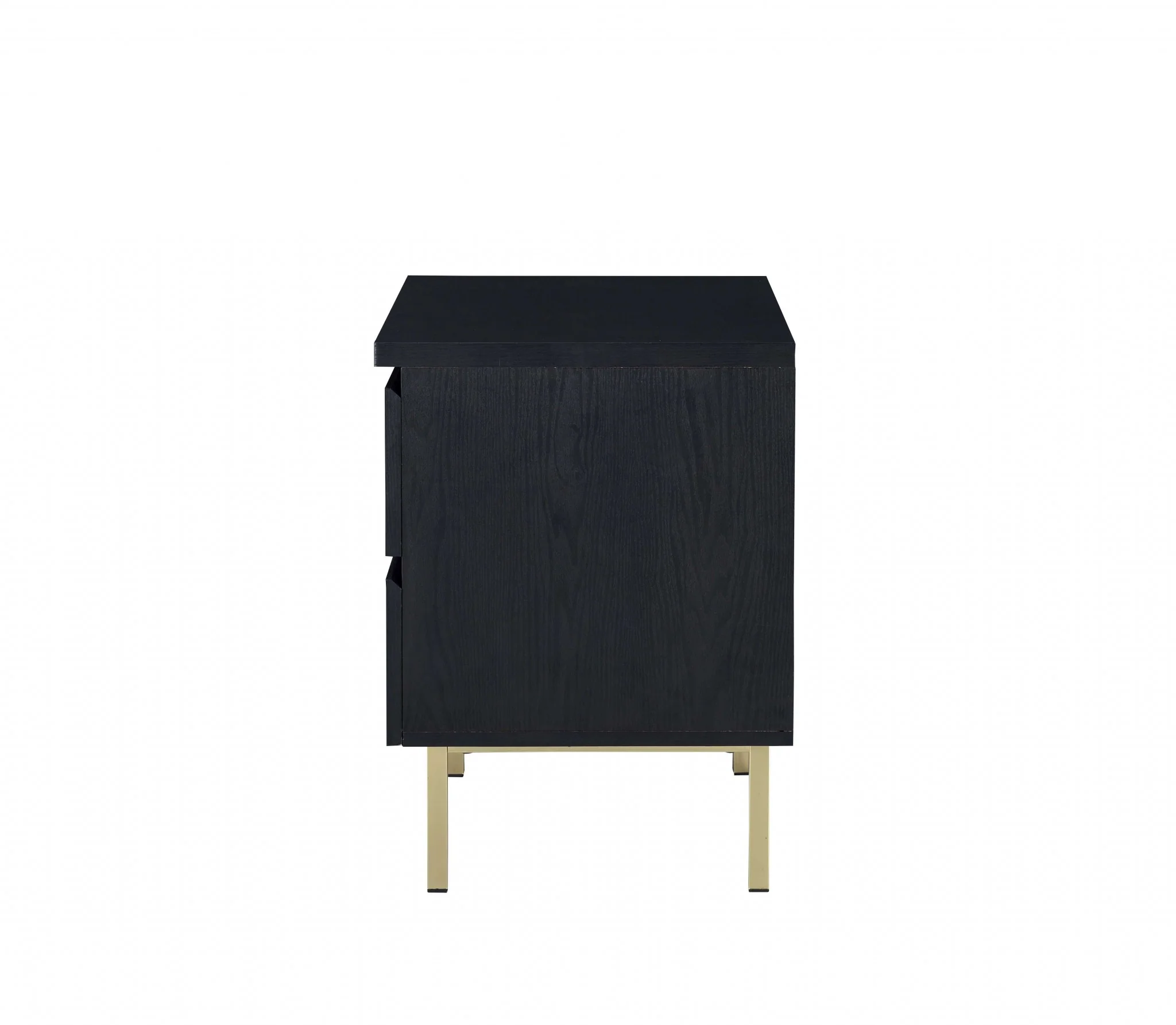 Contemporary Black And Brass Nightstand By Homeroots - Image 3