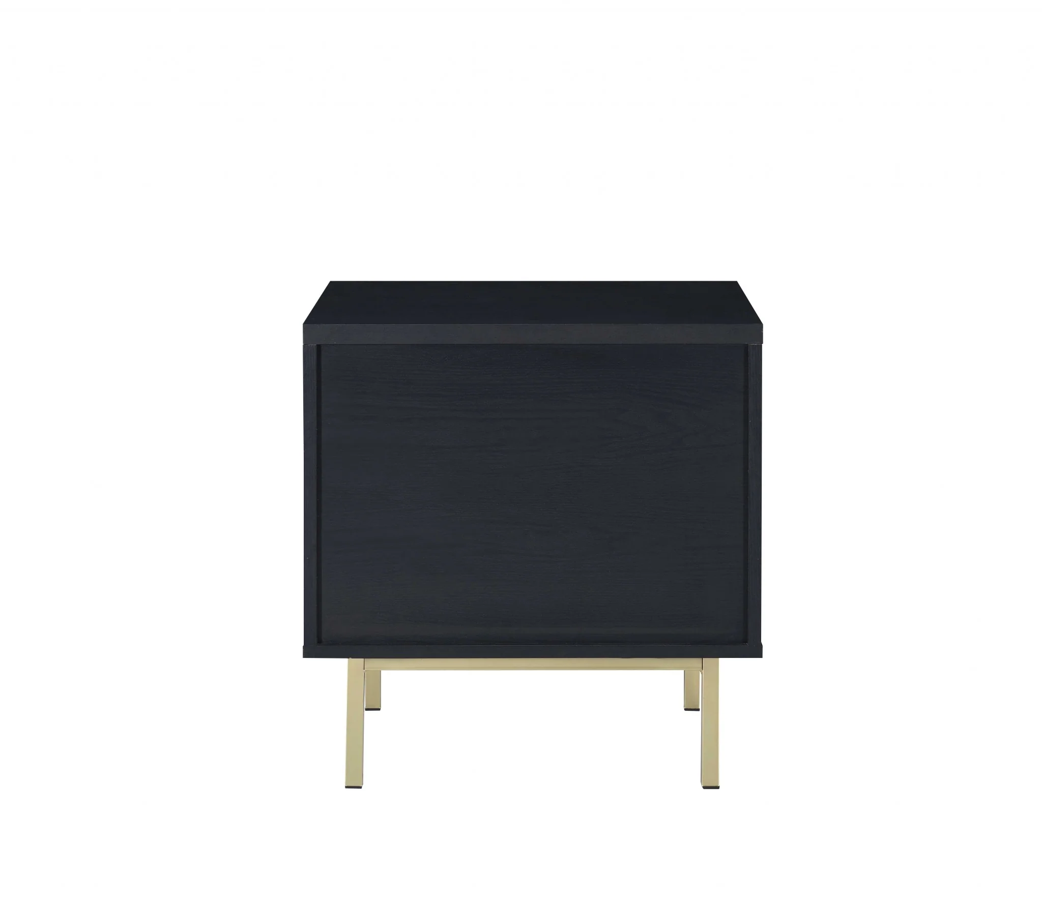 Contemporary Black And Brass Nightstand By Homeroots - Image 4
