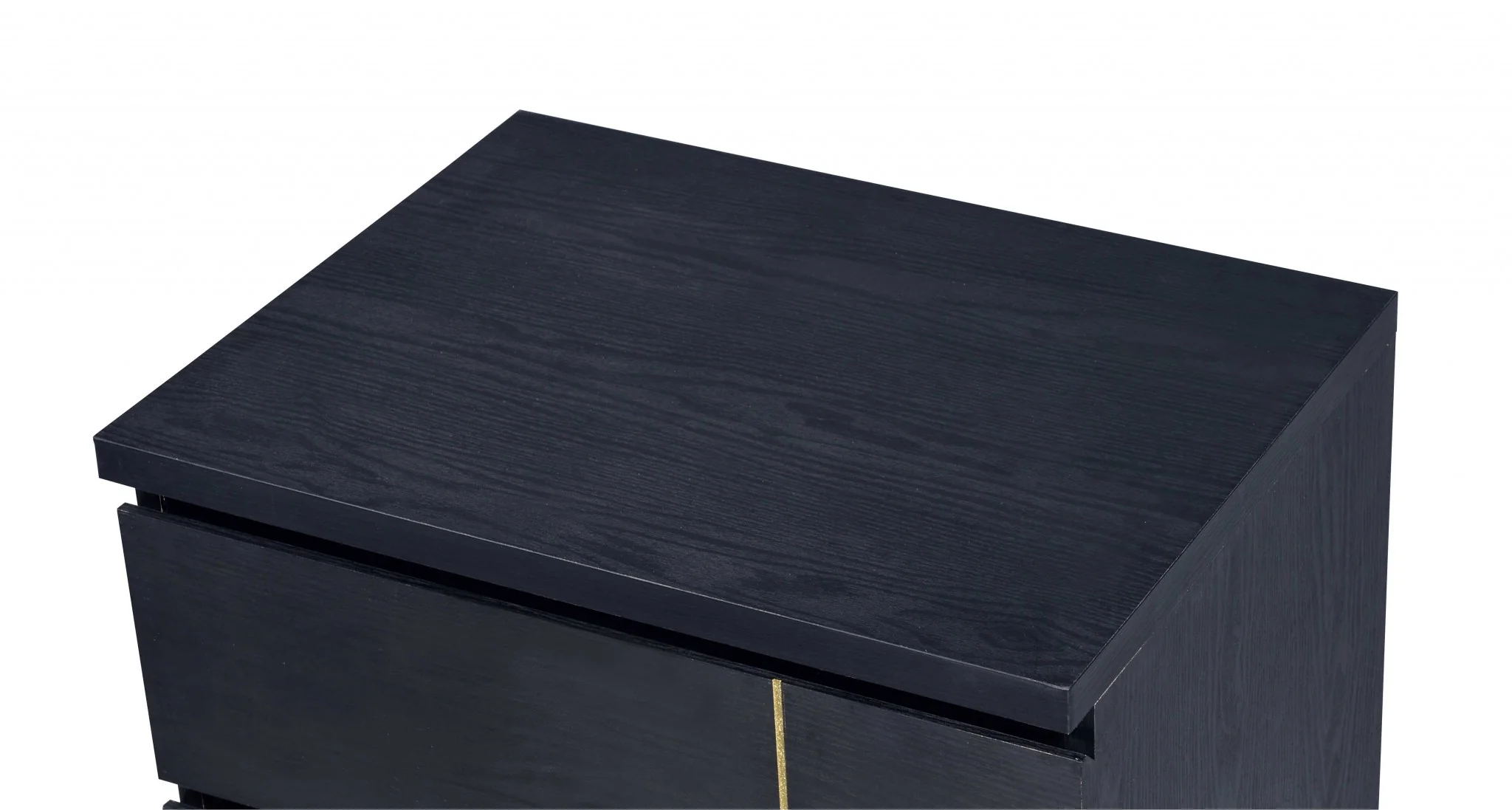 Contemporary Black And Brass Nightstand By Homeroots - Image 6