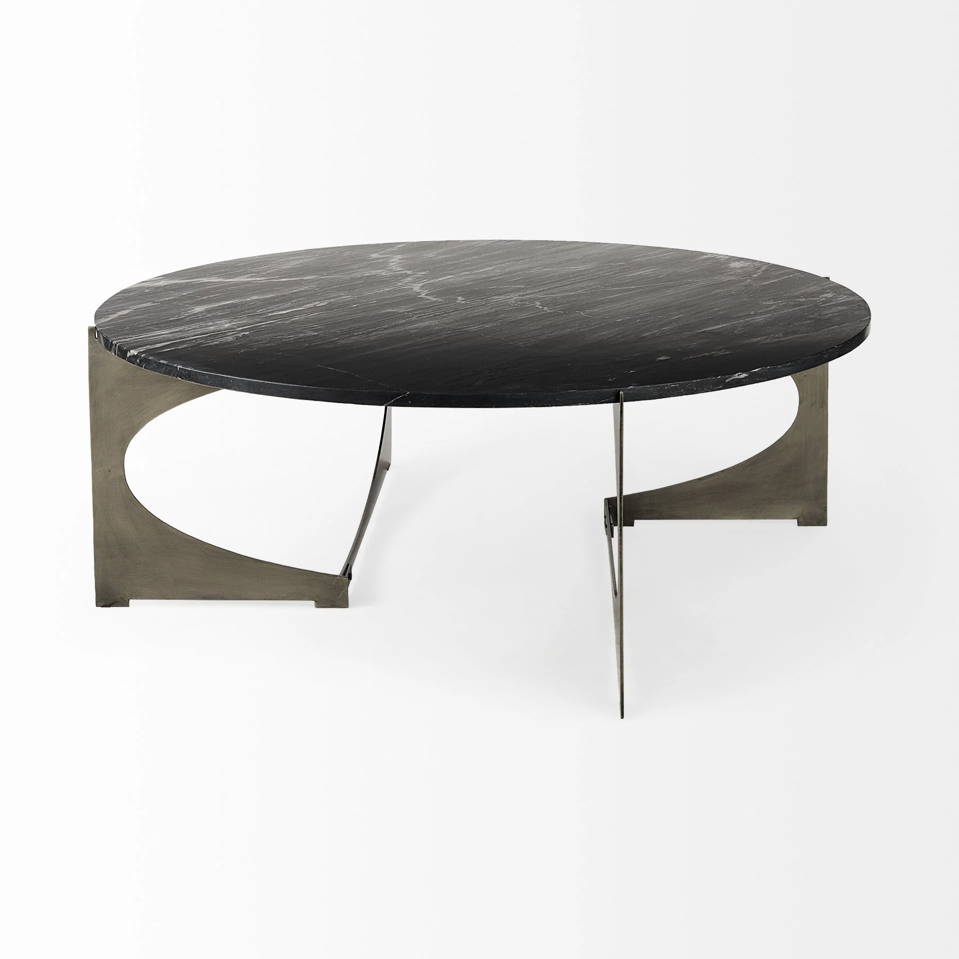 Contemporary Black Marble Coffee Table By Homeroots - Image 2