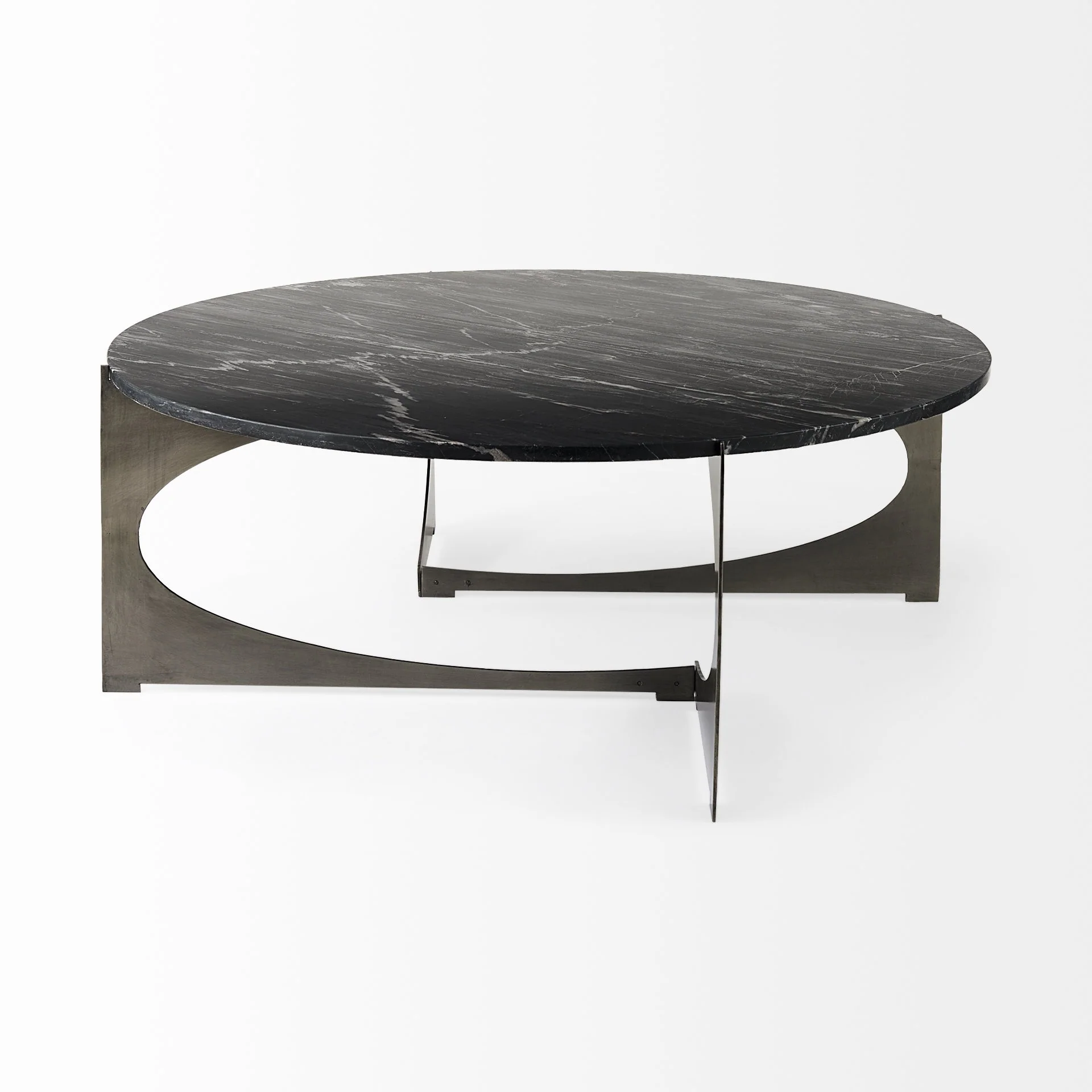 Contemporary Black Marble Coffee Table By Homeroots - Image 3