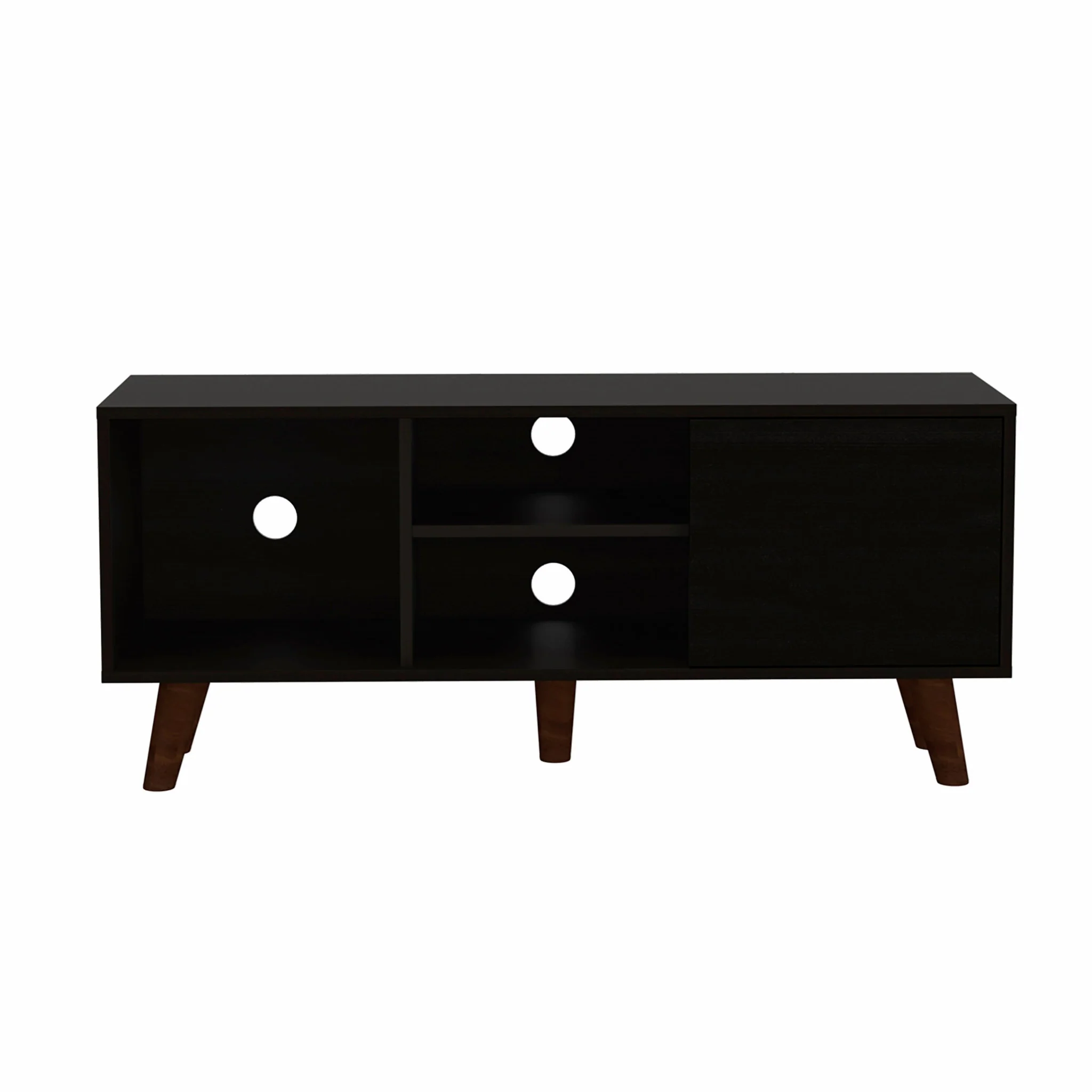 Contemporary Black Wengue TV Stand By Homeroots - Image 2