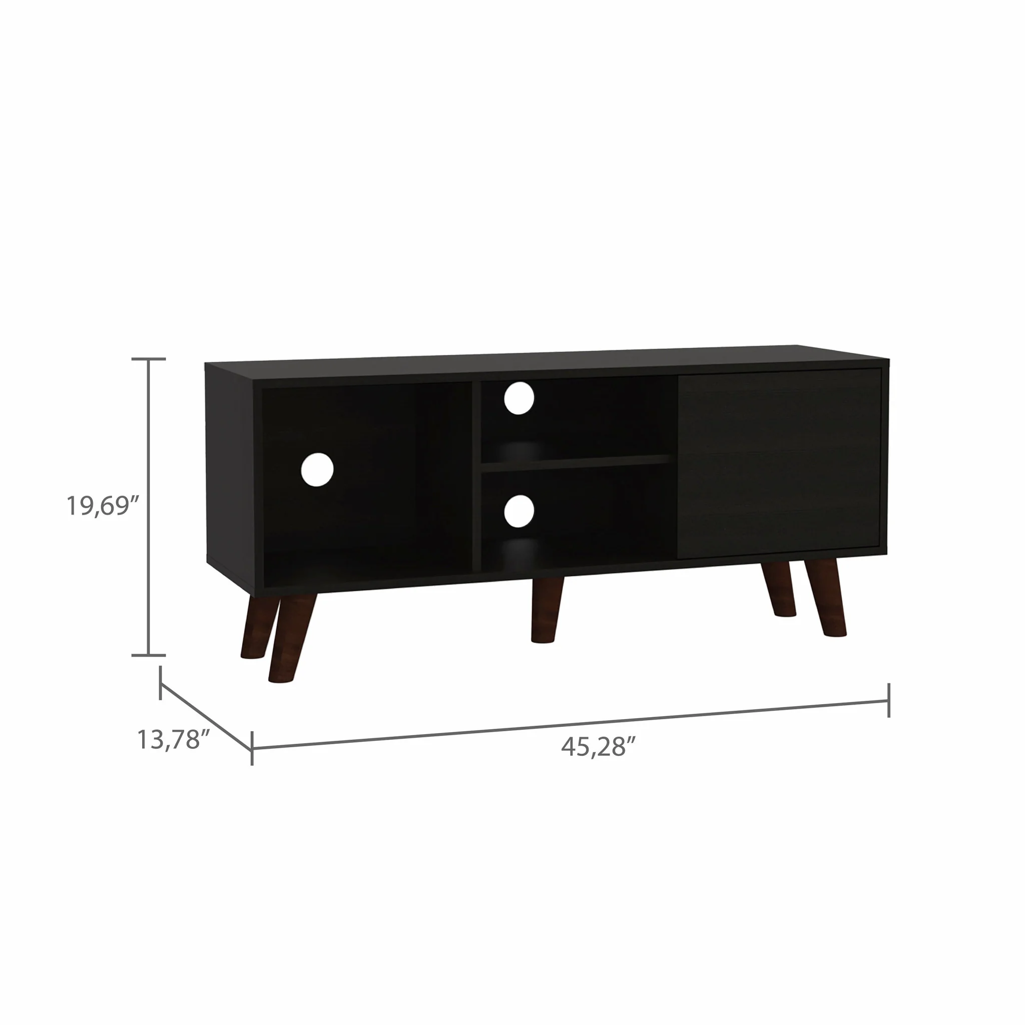Contemporary Black Wengue TV Stand By Homeroots - Image 3