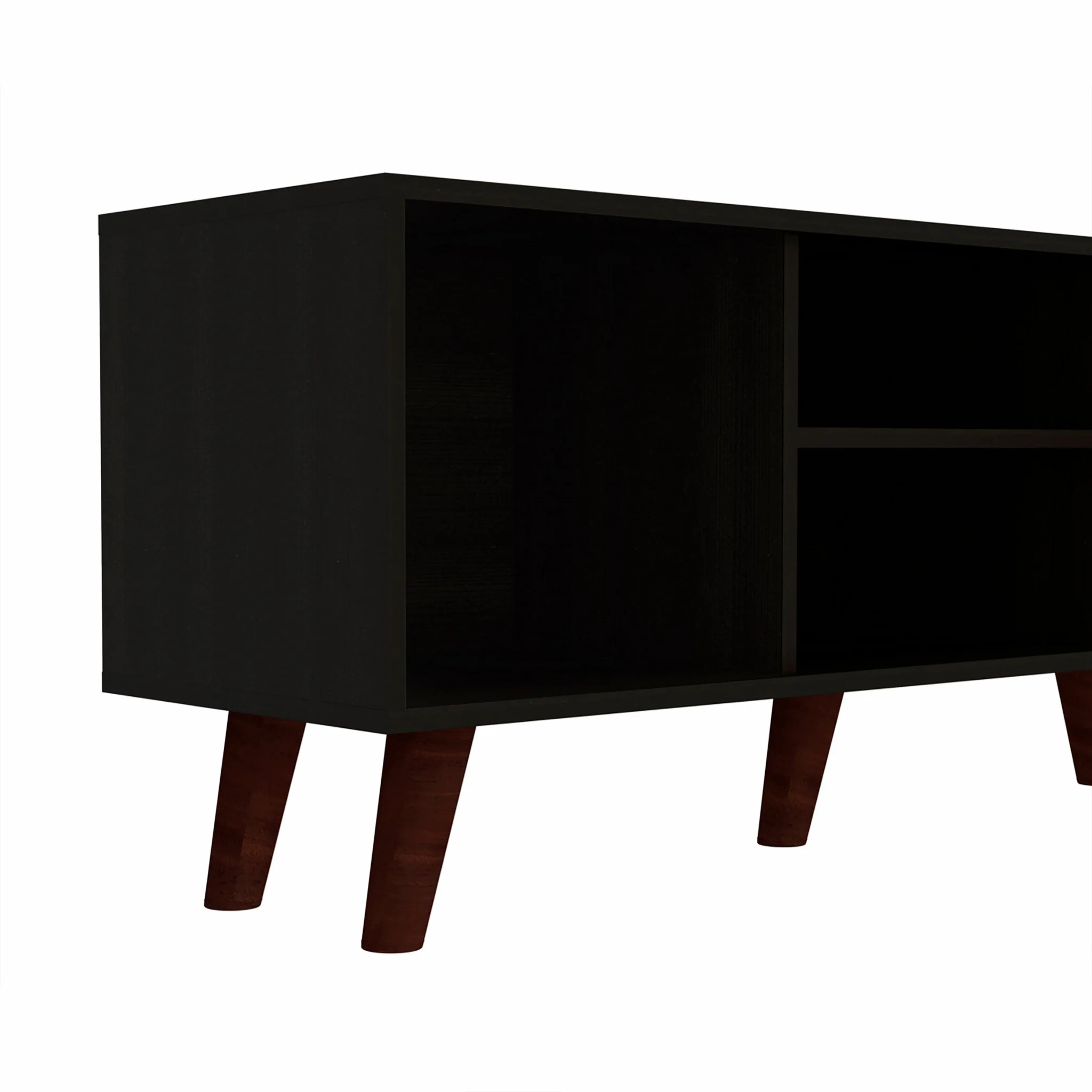 Contemporary Black Wengue TV Stand By Homeroots - Image 7