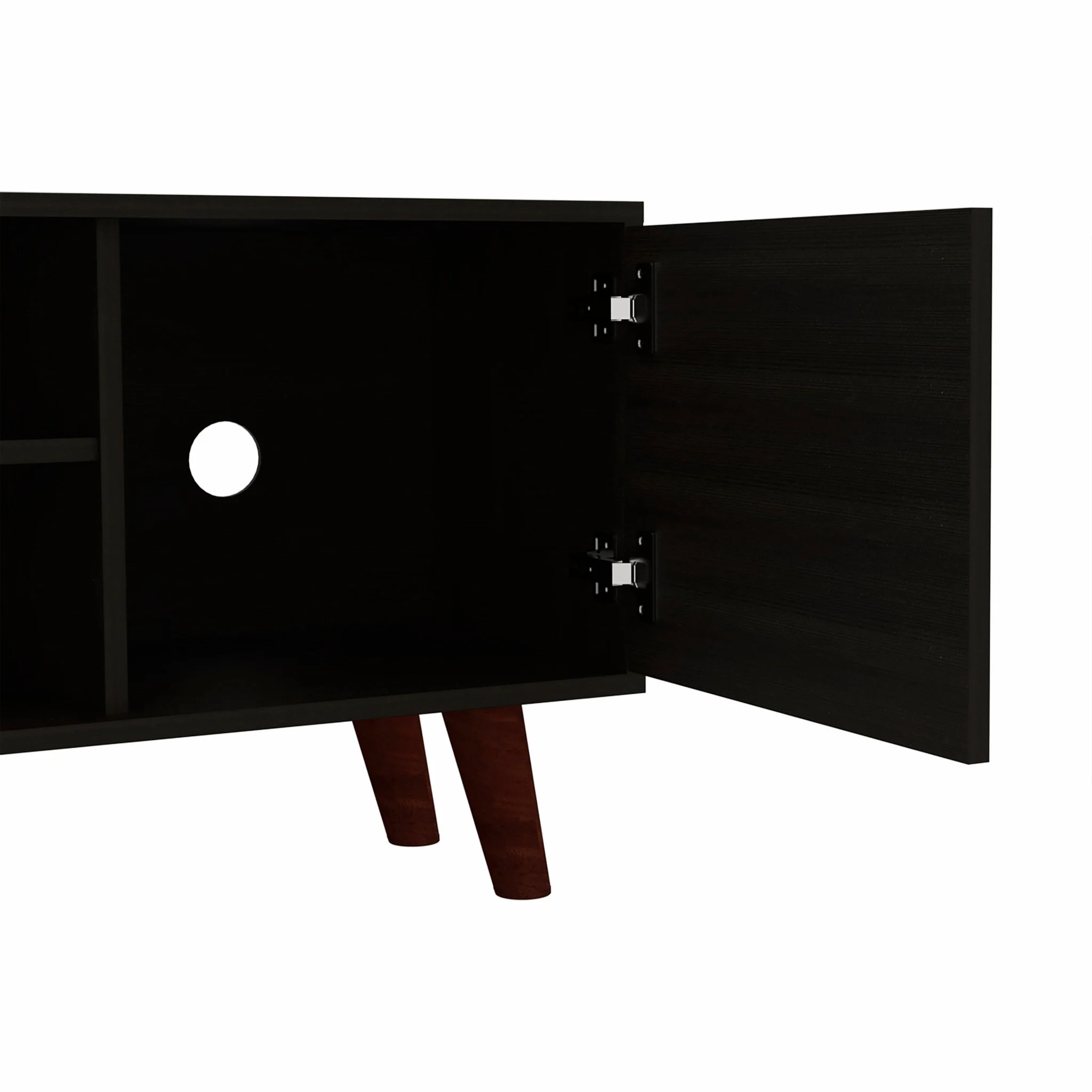 Contemporary Black Wengue TV Stand By Homeroots - Image 8