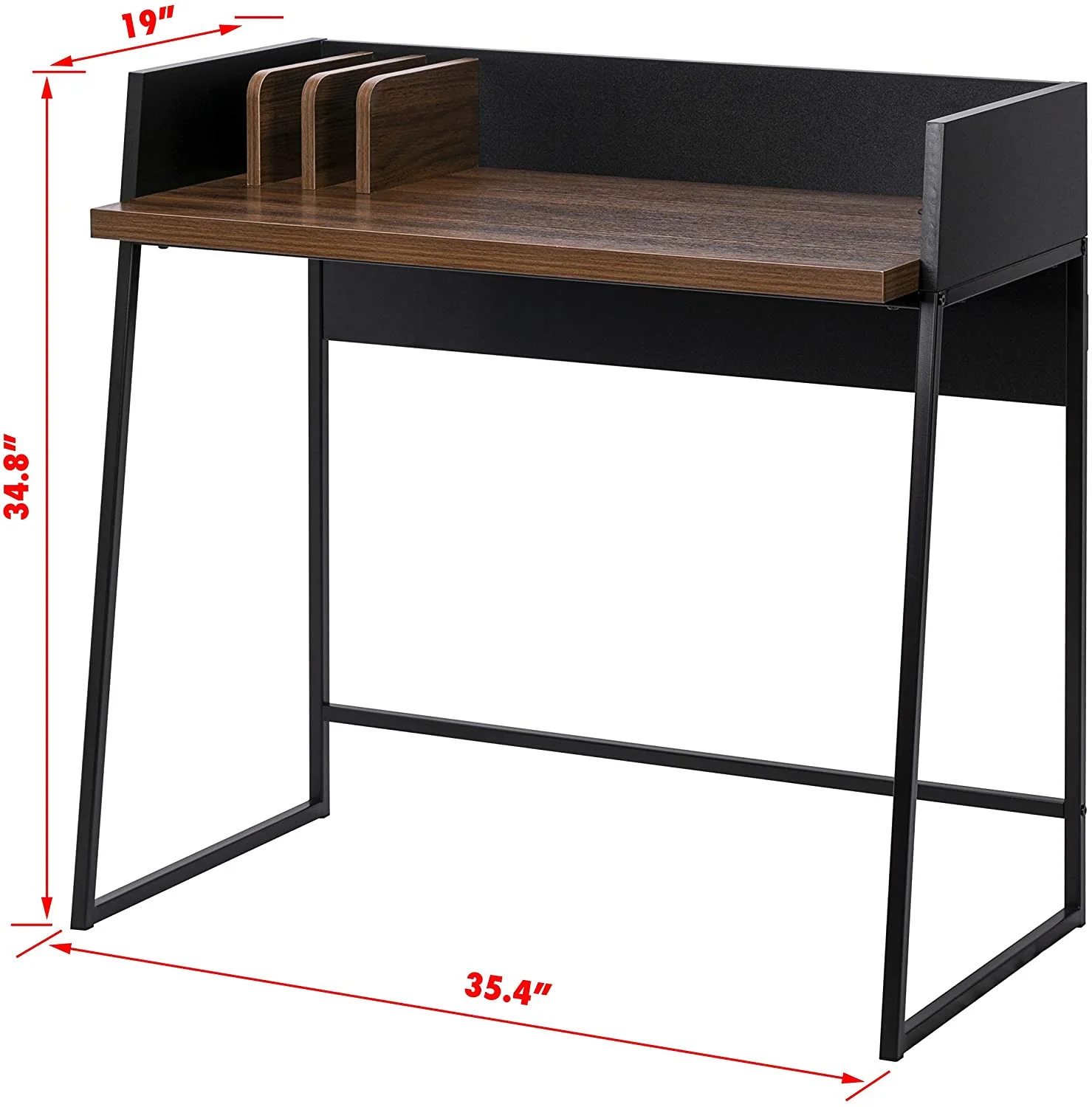 Contemporary Brown and Black Computer And Writing Desk By Homeroots - Image 3