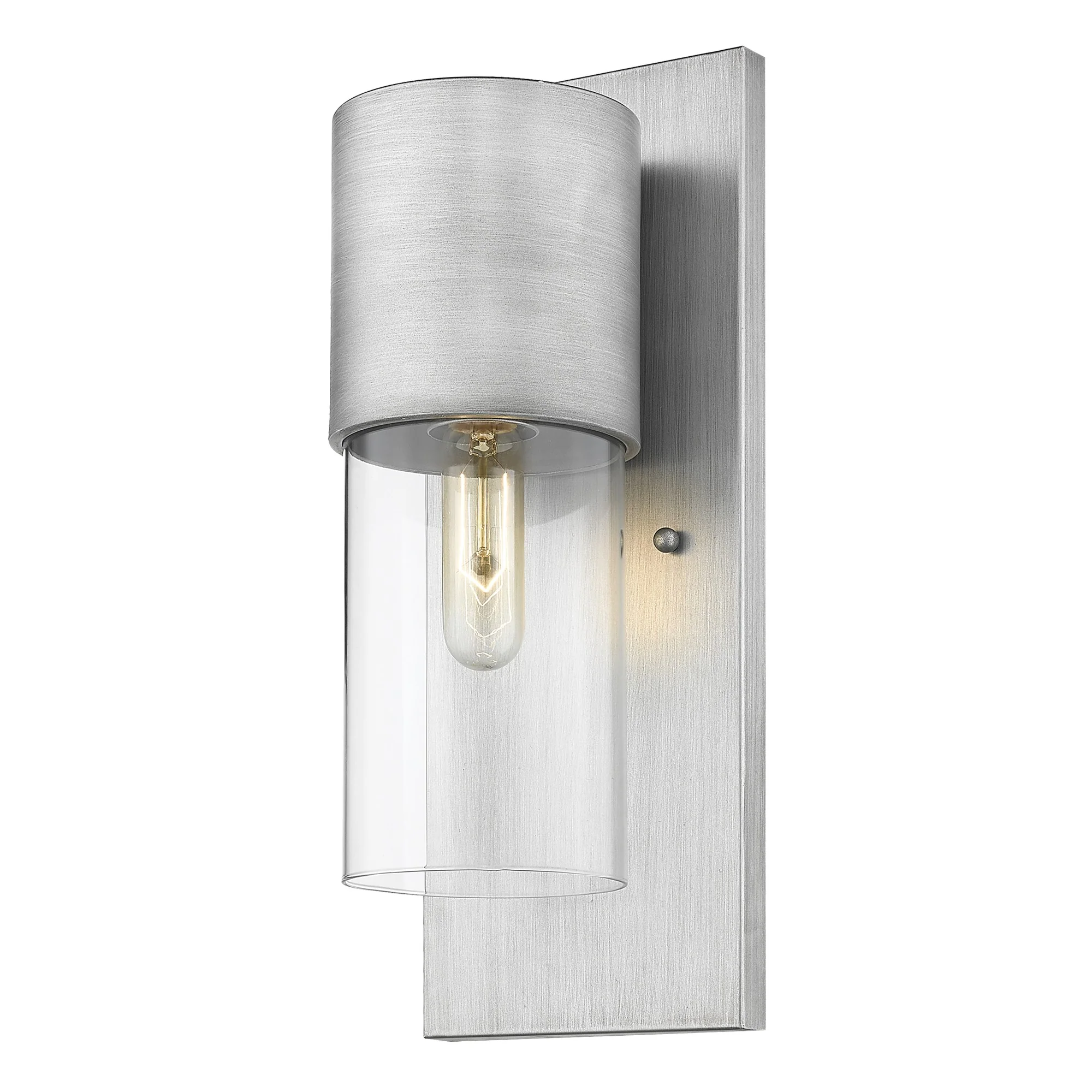 Contemporary Brushed Silver and Glass Wall Light By Homeroots - Image 2