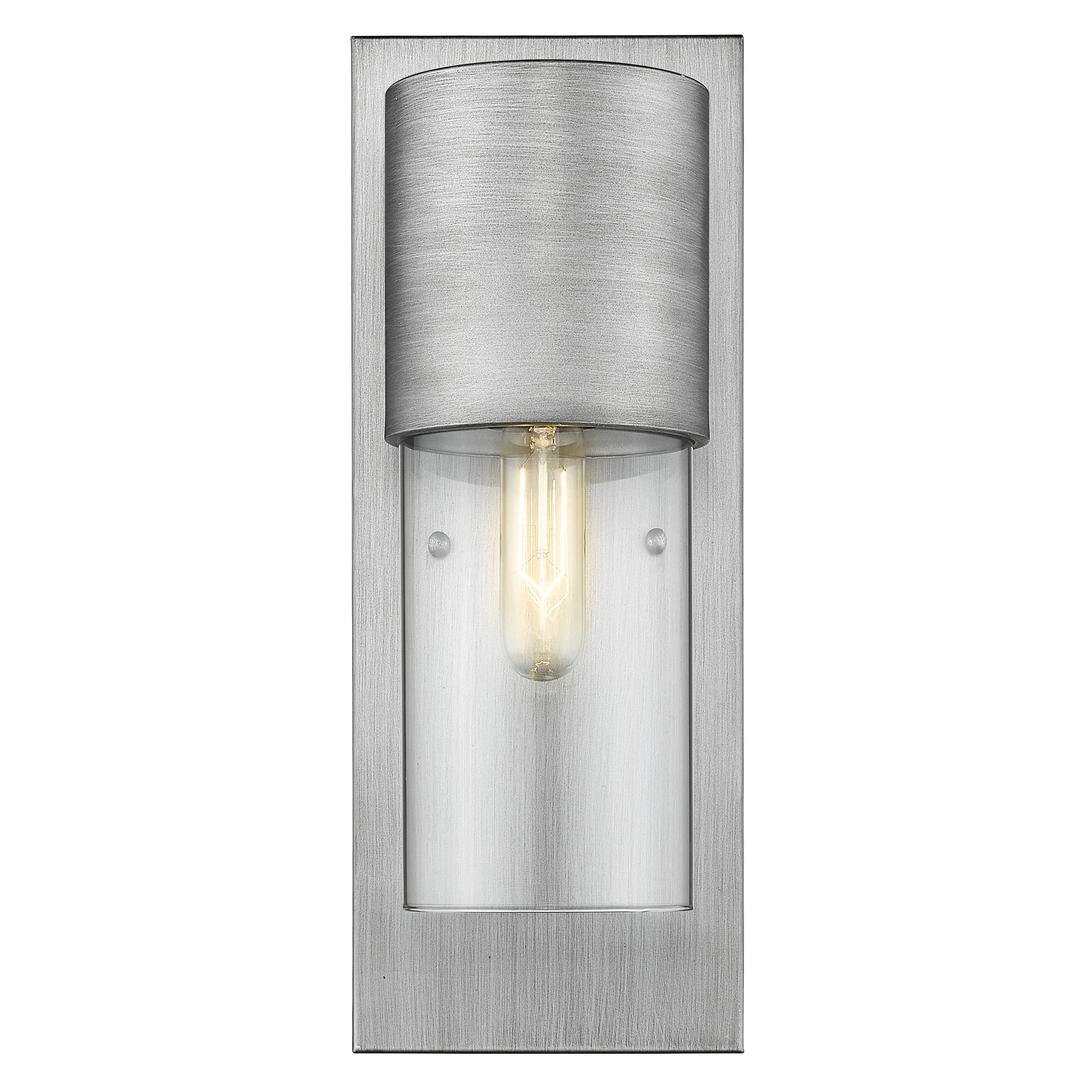 Contemporary Brushed Silver and Glass Wall Light By Homeroots - Image 4