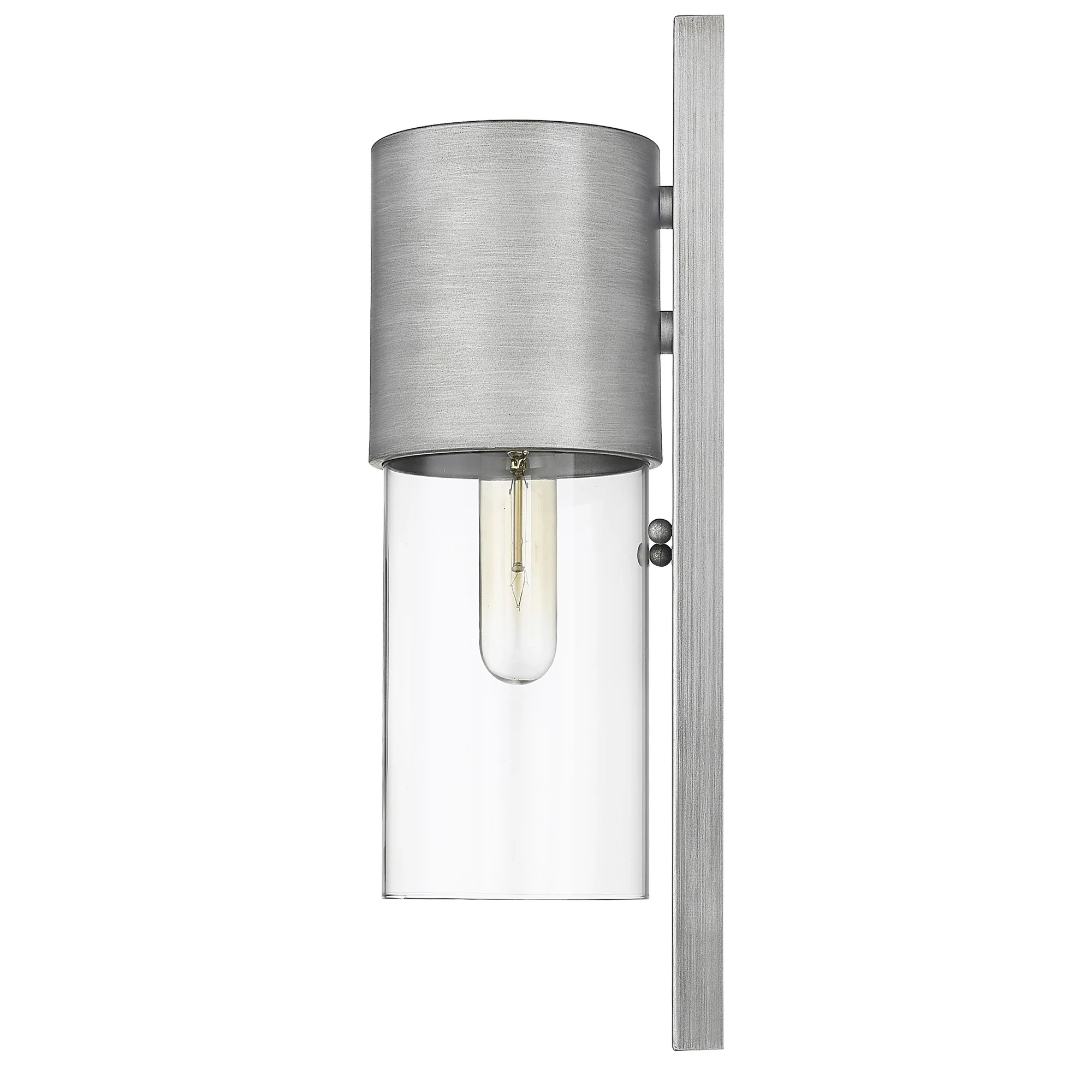 Contemporary Brushed Silver and Glass Wall Light By Homeroots - Image 5