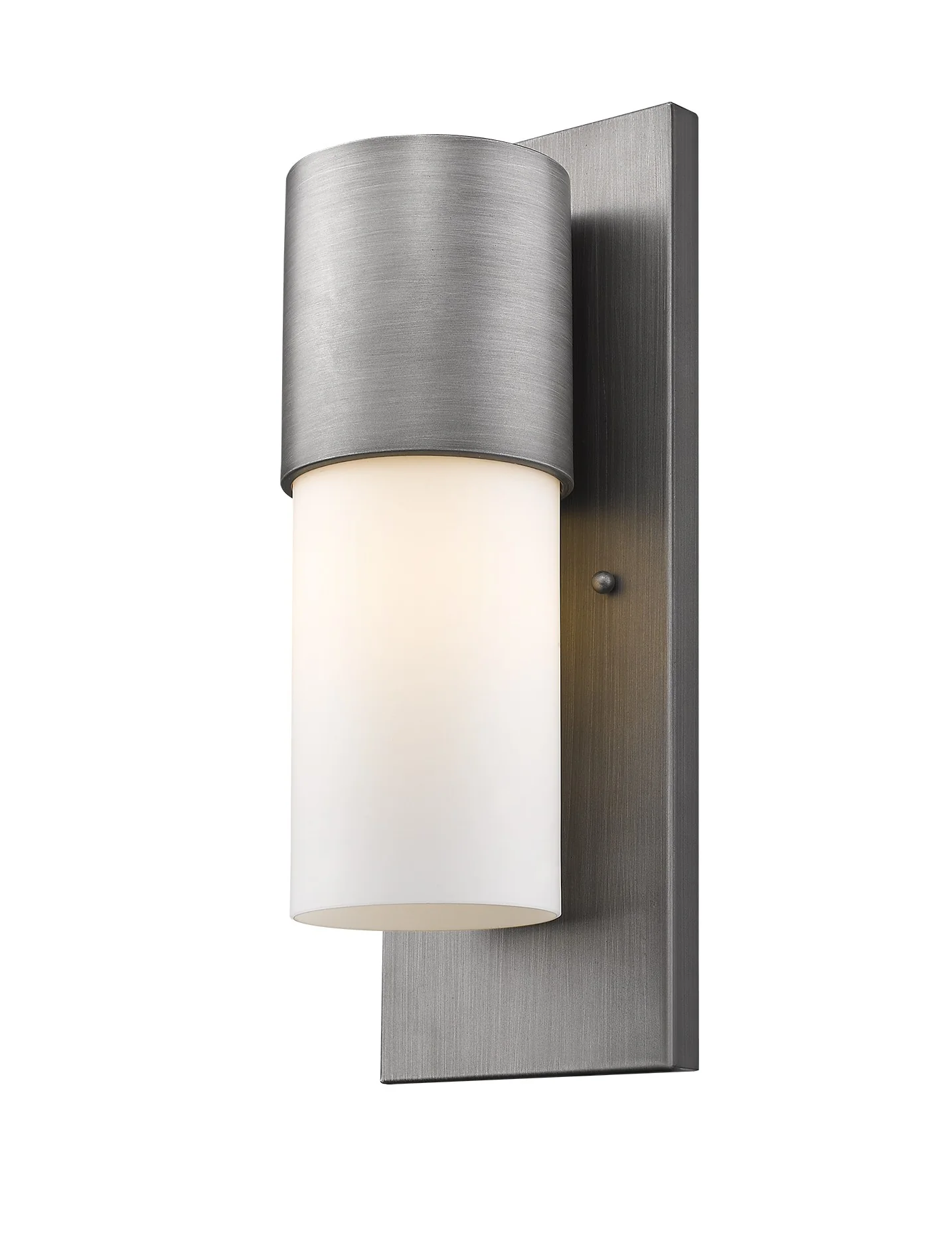 Contemporary Brushed Silver and White Wall Light By Homeroots - Image 2