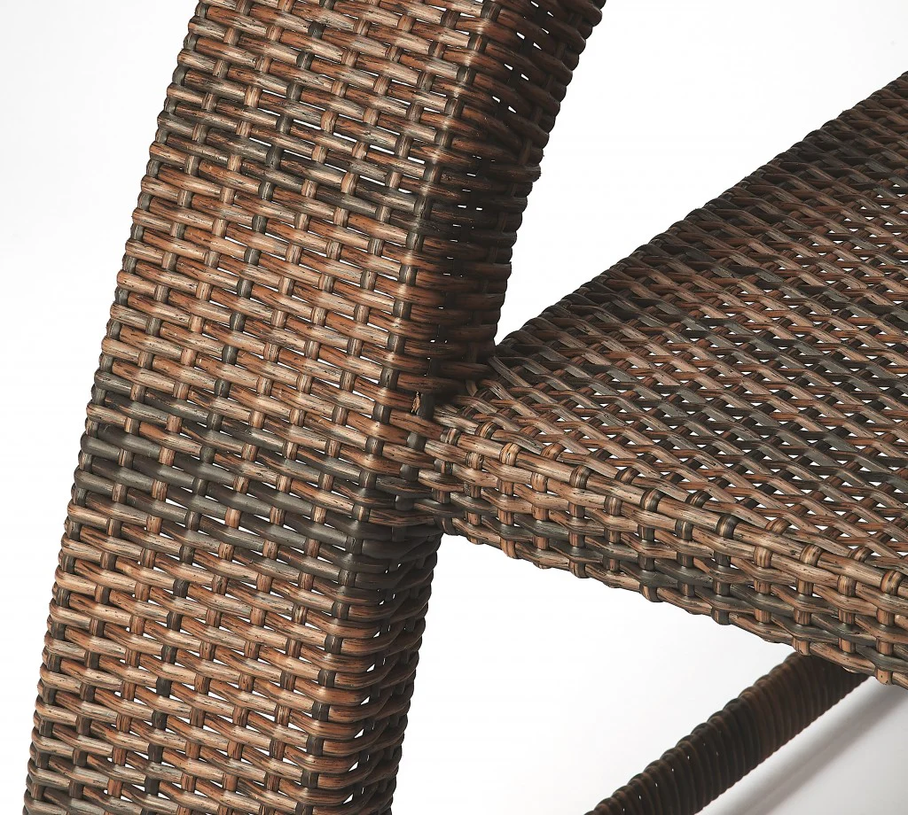 Contemporary Dark Brown Rattan Chair By Homeroots - Image 2