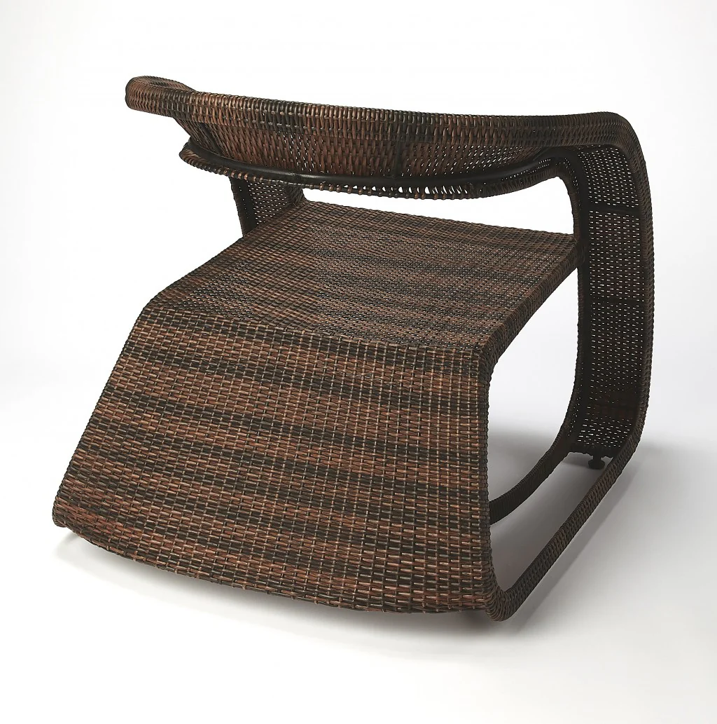 Contemporary Dark Brown Rattan Chair By Homeroots - Image 4