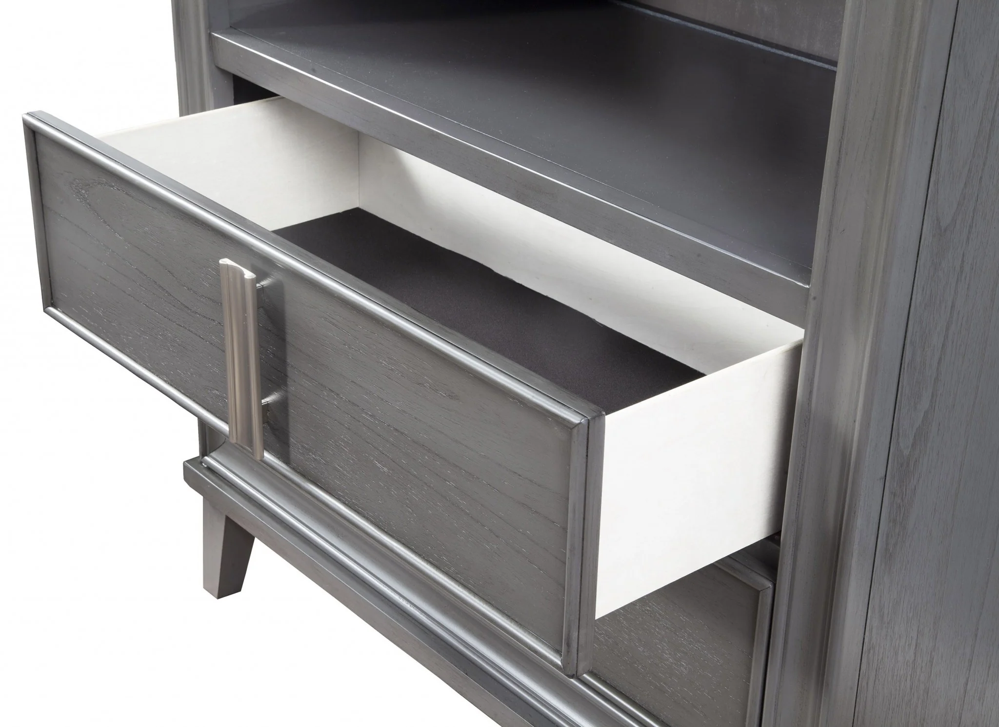 Contemporary Dark Grey TV Console Cabinet By Homeroots - Image 4