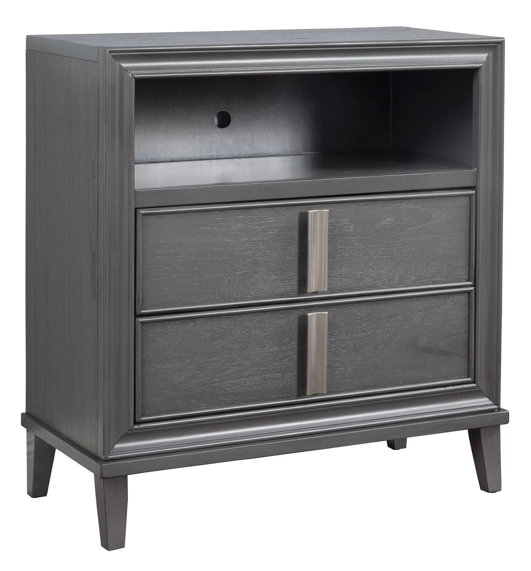 Contemporary Dark Grey TV Console Cabinet By Homeroots - Image 5