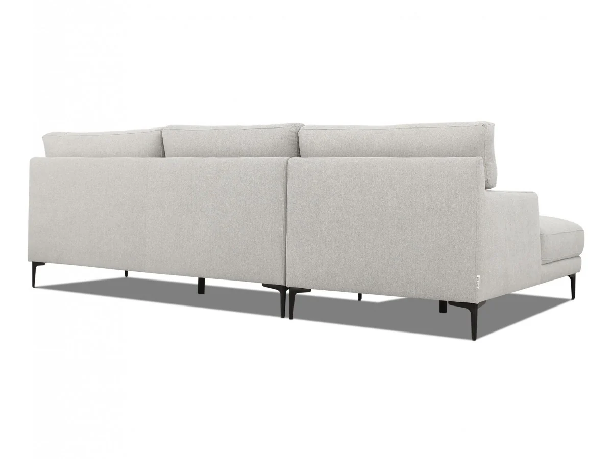 Contemporary Dove Gray Squared Edge Left Facing Sectional Sofa By Homeroots - Image 3