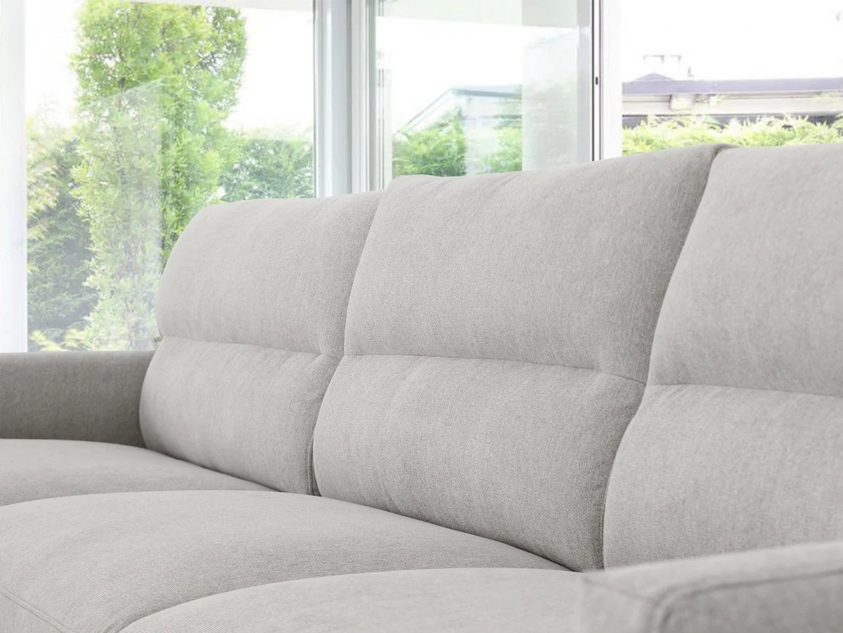 Contemporary Dove Gray Squared Edge Left Facing Sectional Sofa By Homeroots - Image 4
