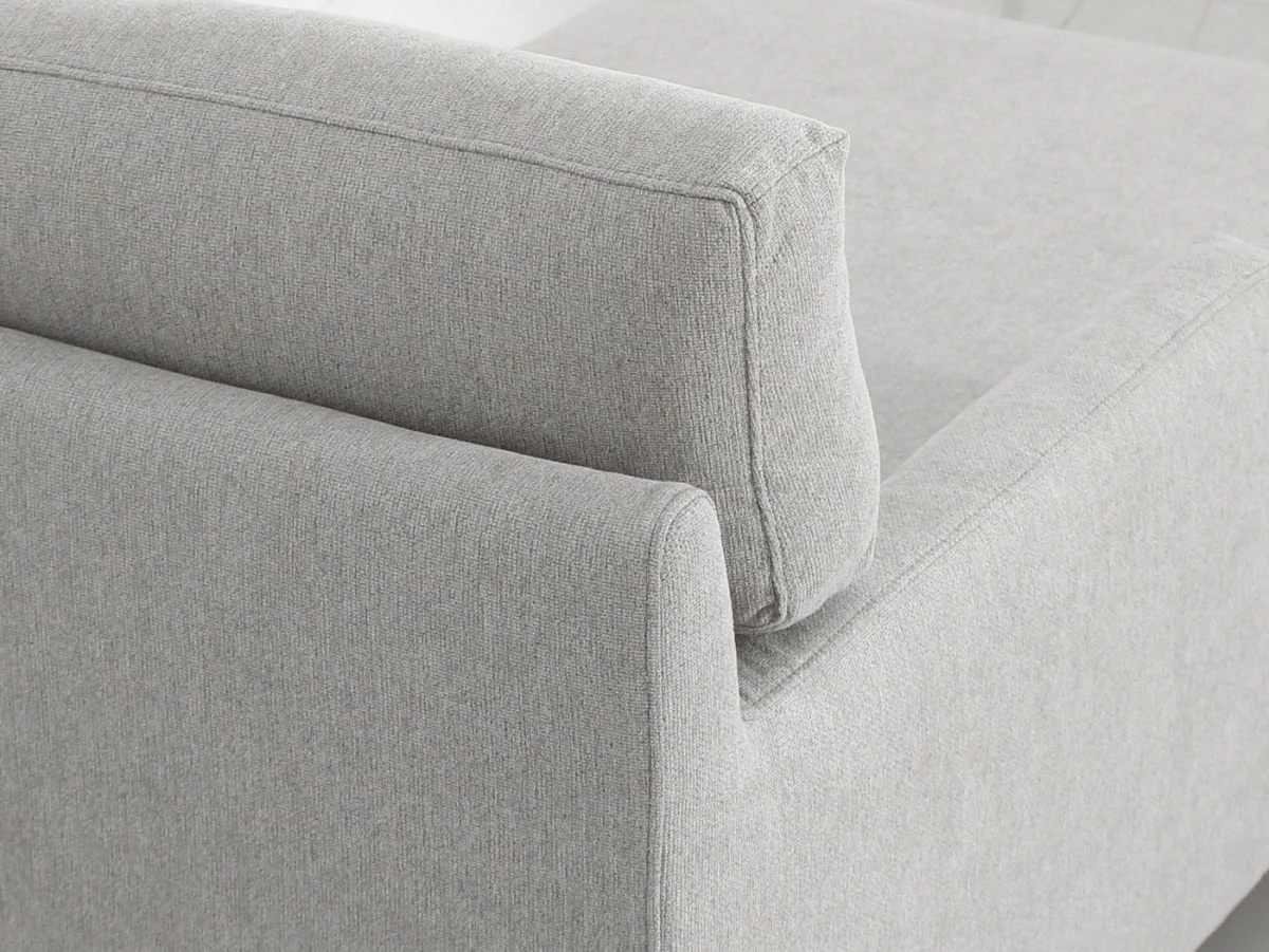 Contemporary Dove Gray Squared Edge Left Facing Sectional Sofa By Homeroots - Image 5