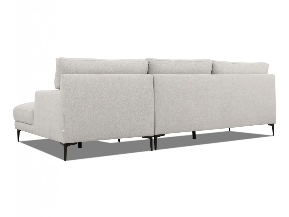 Contemporary Dove Gray Squared Edge Right Facing Sectional Sofa By Homeroots - Image 3