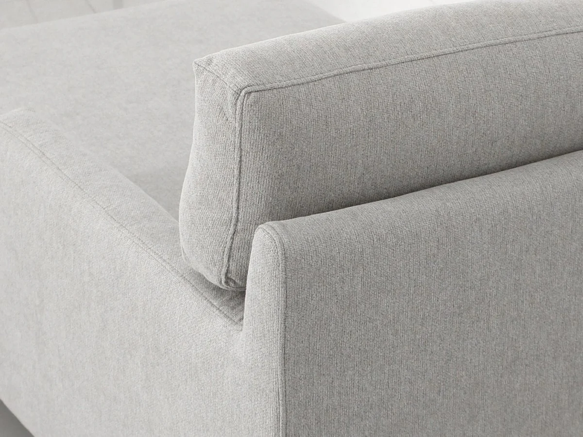 Contemporary Dove Gray Squared Edge Right Facing Sectional Sofa By Homeroots - Image 5