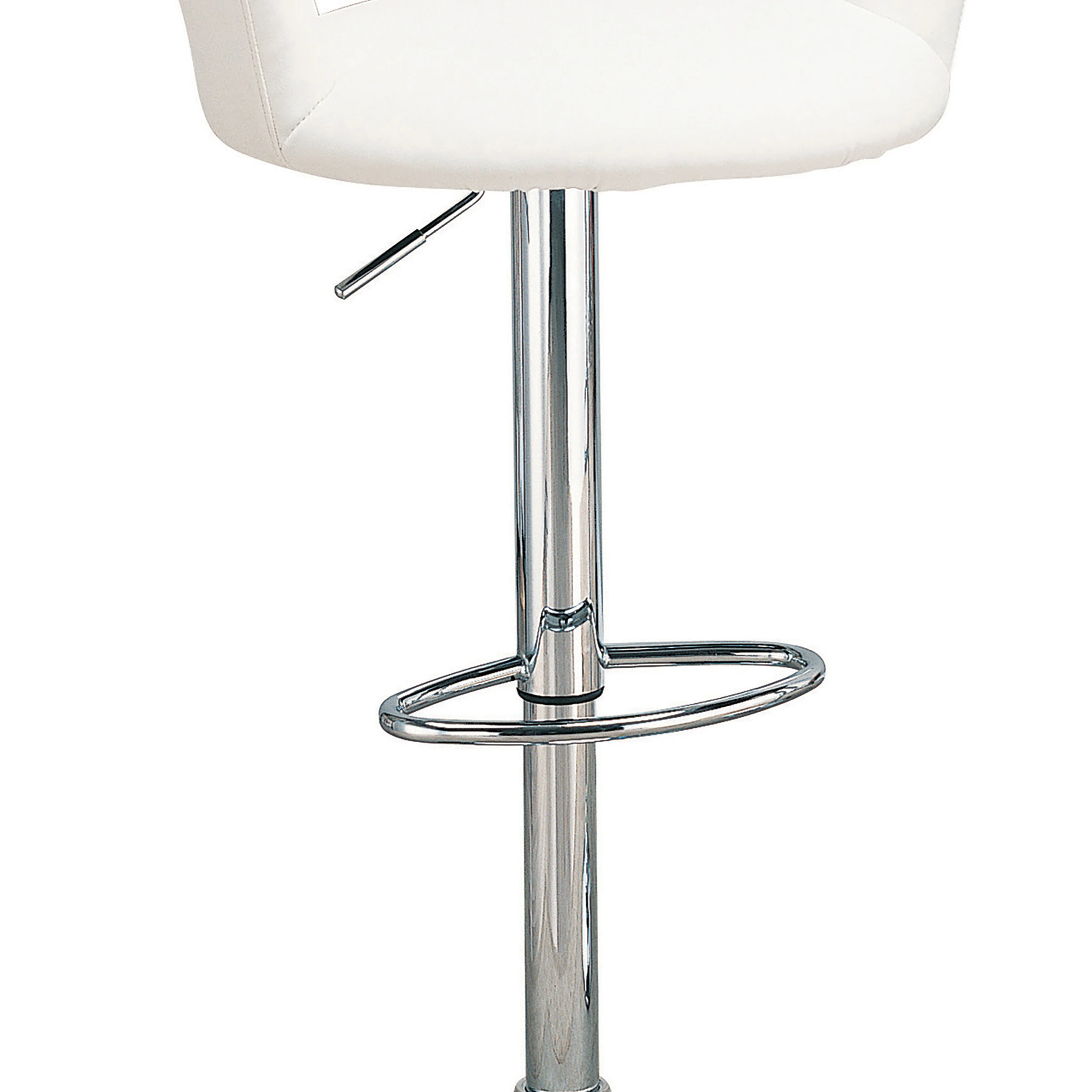 Contemporary Faux Leather Bar Stool, White By Benzara - Image 4