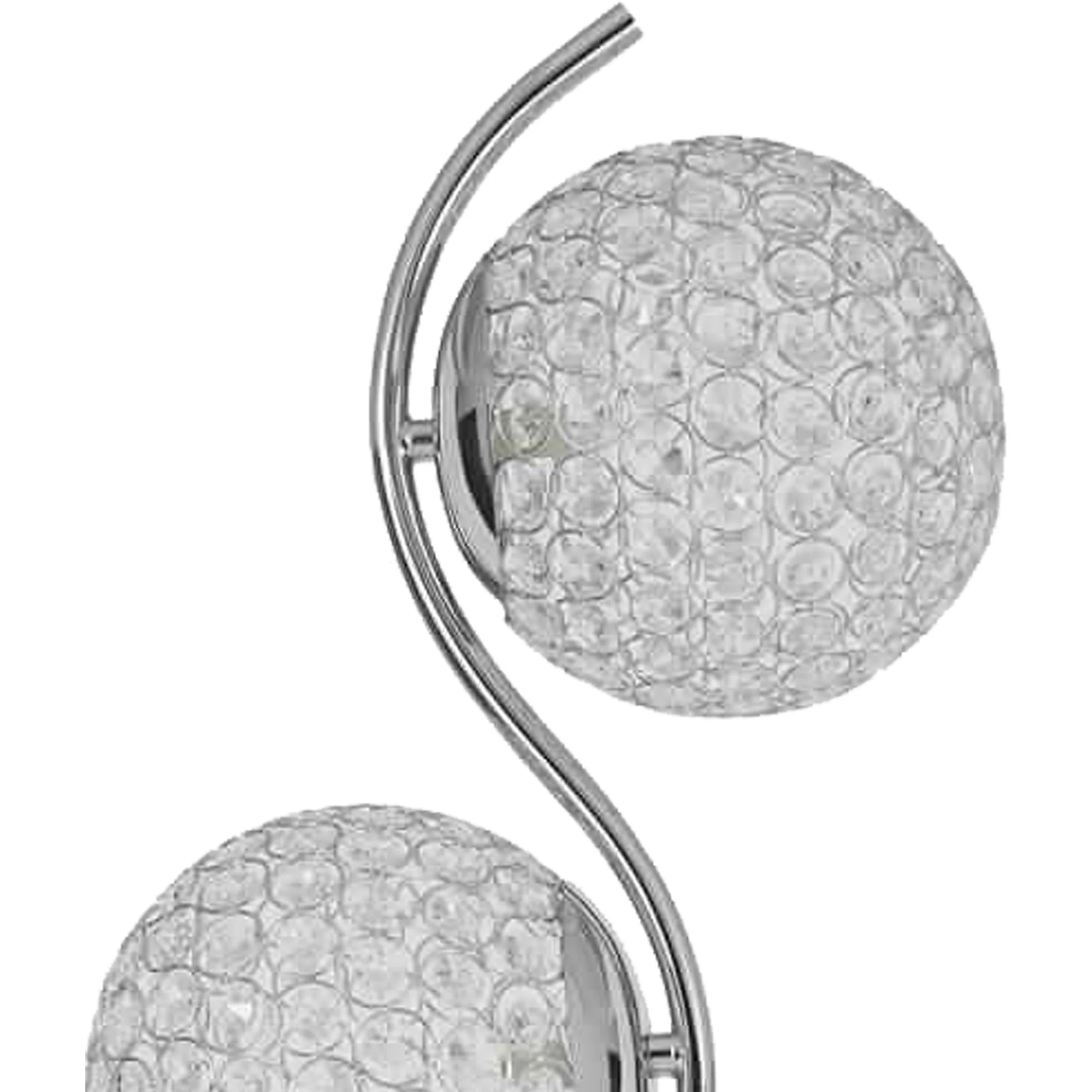 Contemporary Floor Lamp With Metal And Acrylic Ball Shades, Silver By Benzara - Image 2
