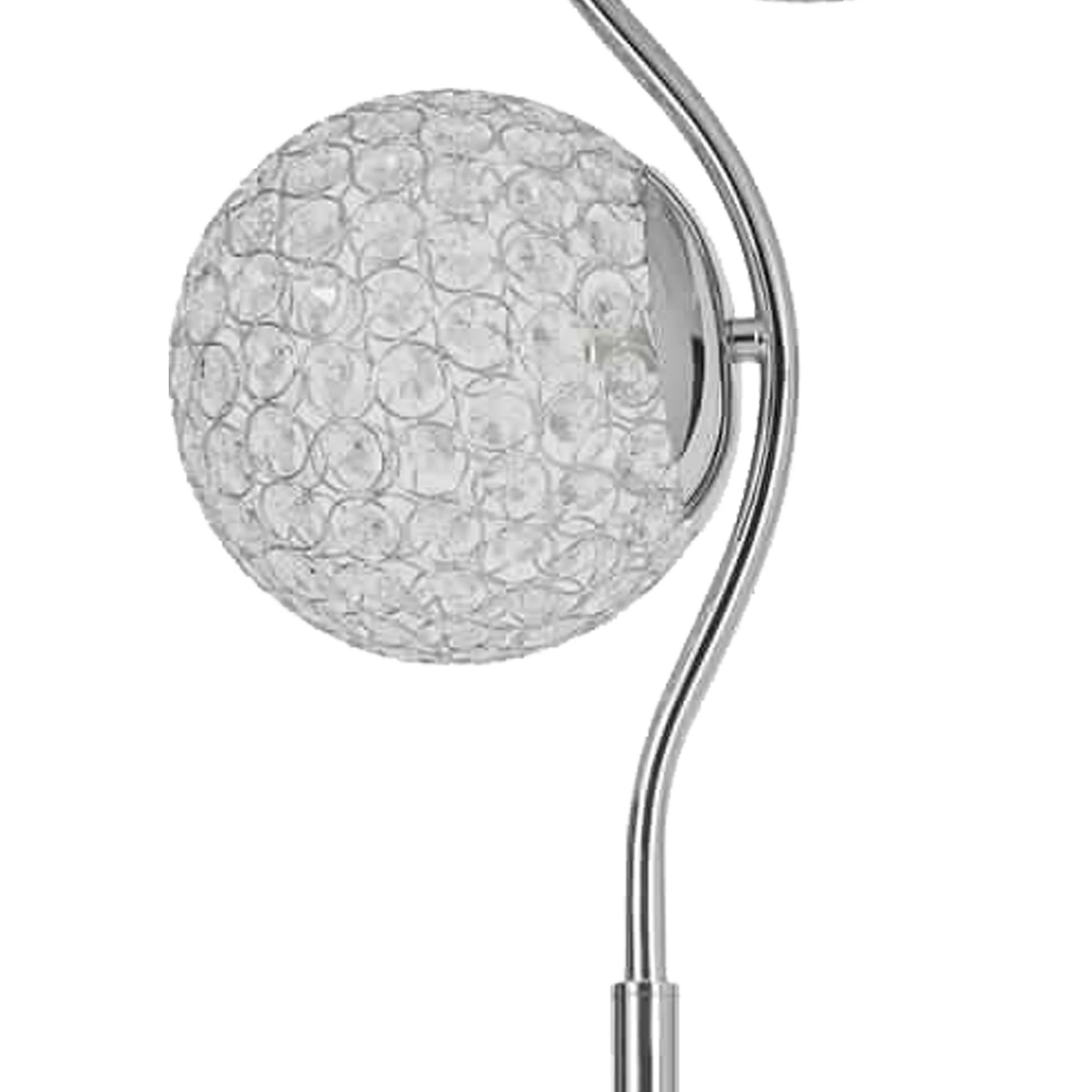 Contemporary Floor Lamp With Metal And Acrylic Ball Shades, Silver By Benzara - Image 3