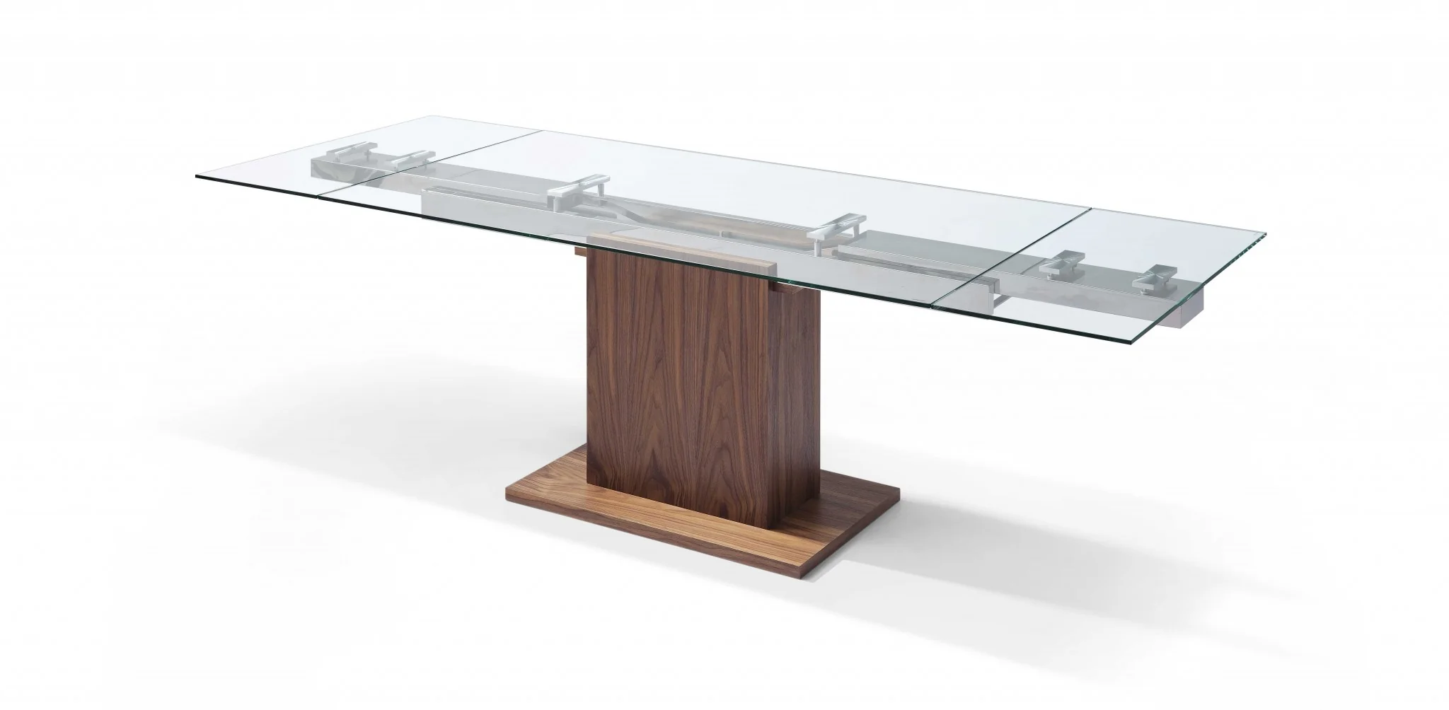 Contemporary Glass Extendable Pedestal Dining Table By Homeroots - Image 3